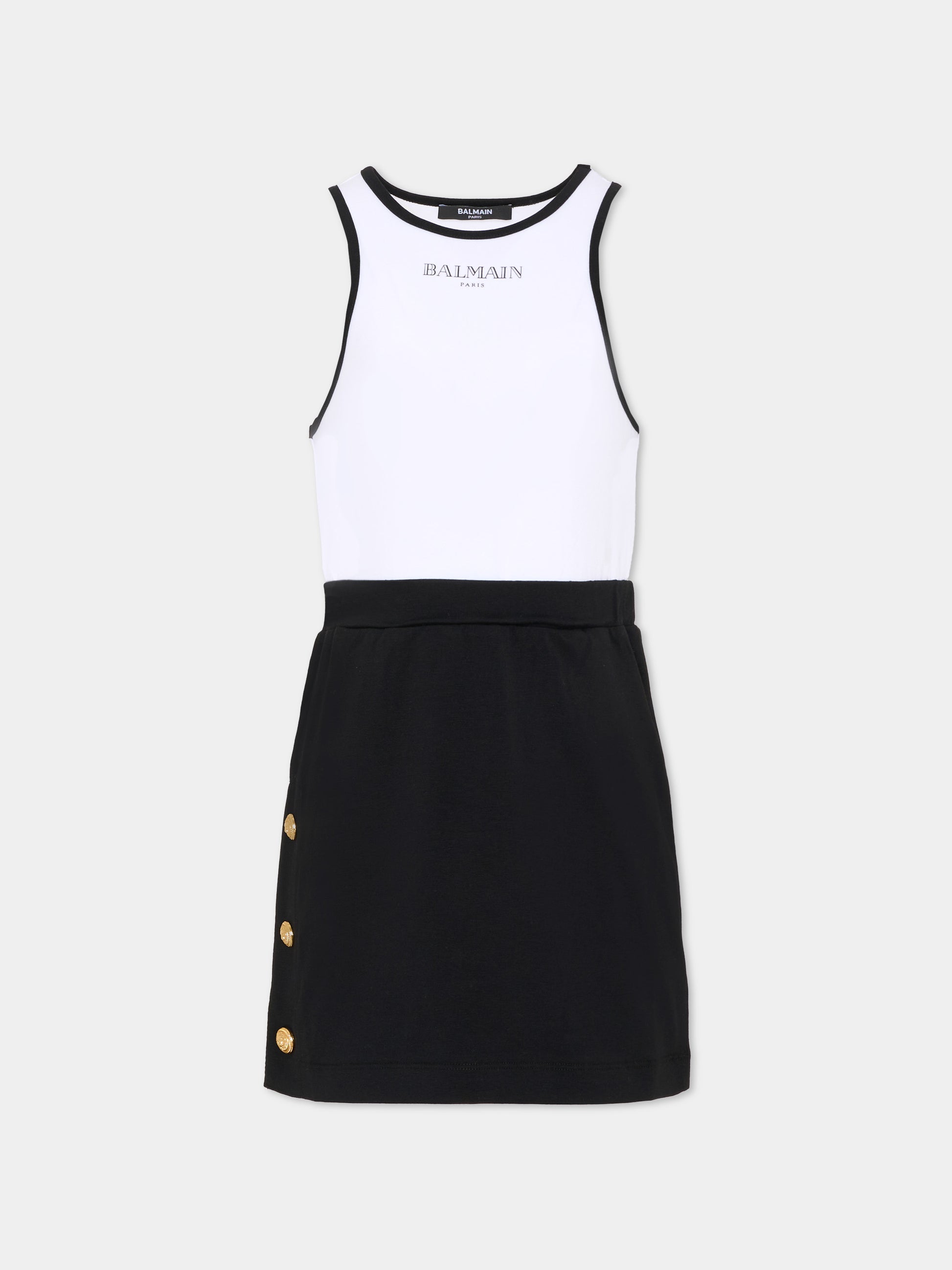 Vestito multicolor per bambina con logo,Balmain Kids,BY1B02-Z3277 930BC