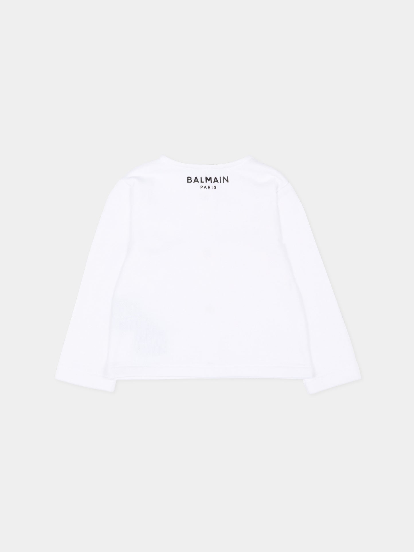 Giaccca bianca per neonata con bottoni dorati,Balmain Kids,BY2054-Z3183 100NE