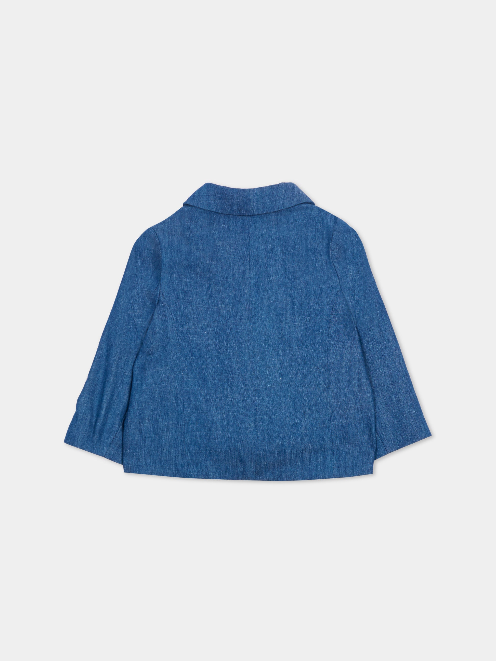 Giacca blu per neonato con bottoni oro,Balmain Kids,BY2514-P0588 625OR