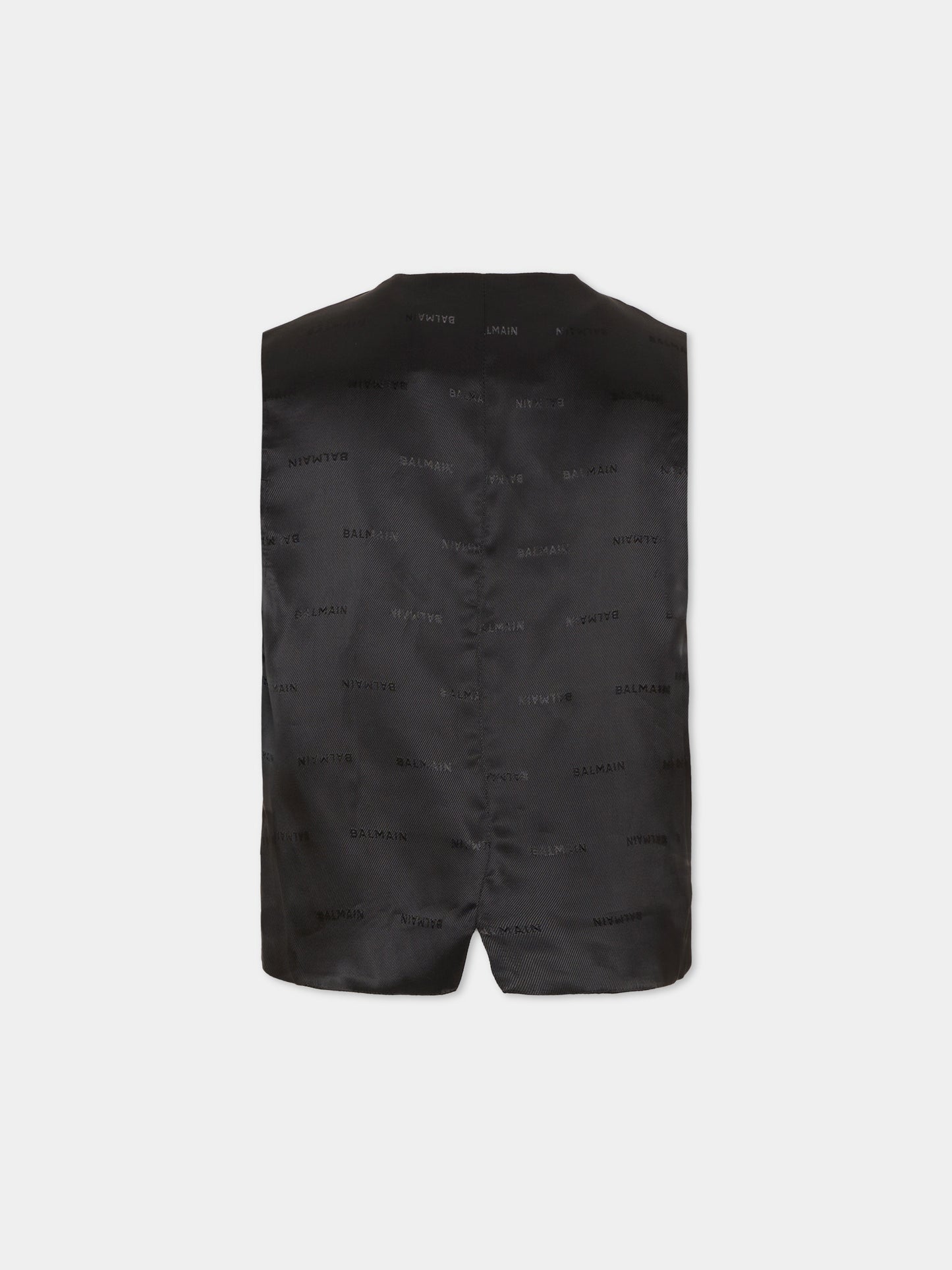 Panciotto blu per bambino con logo,Balmain Kids,BY2P82-P0588 625