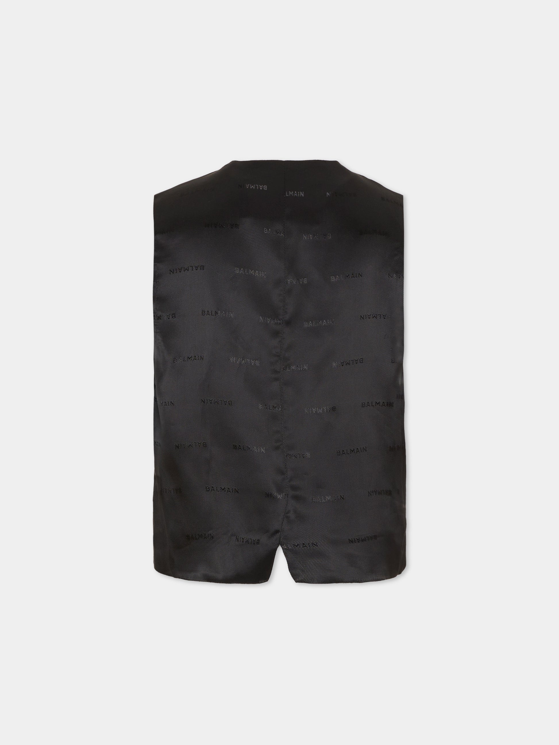 Panciotto blu per bambino con logo,Balmain Kids,BY2P82-P0588 625