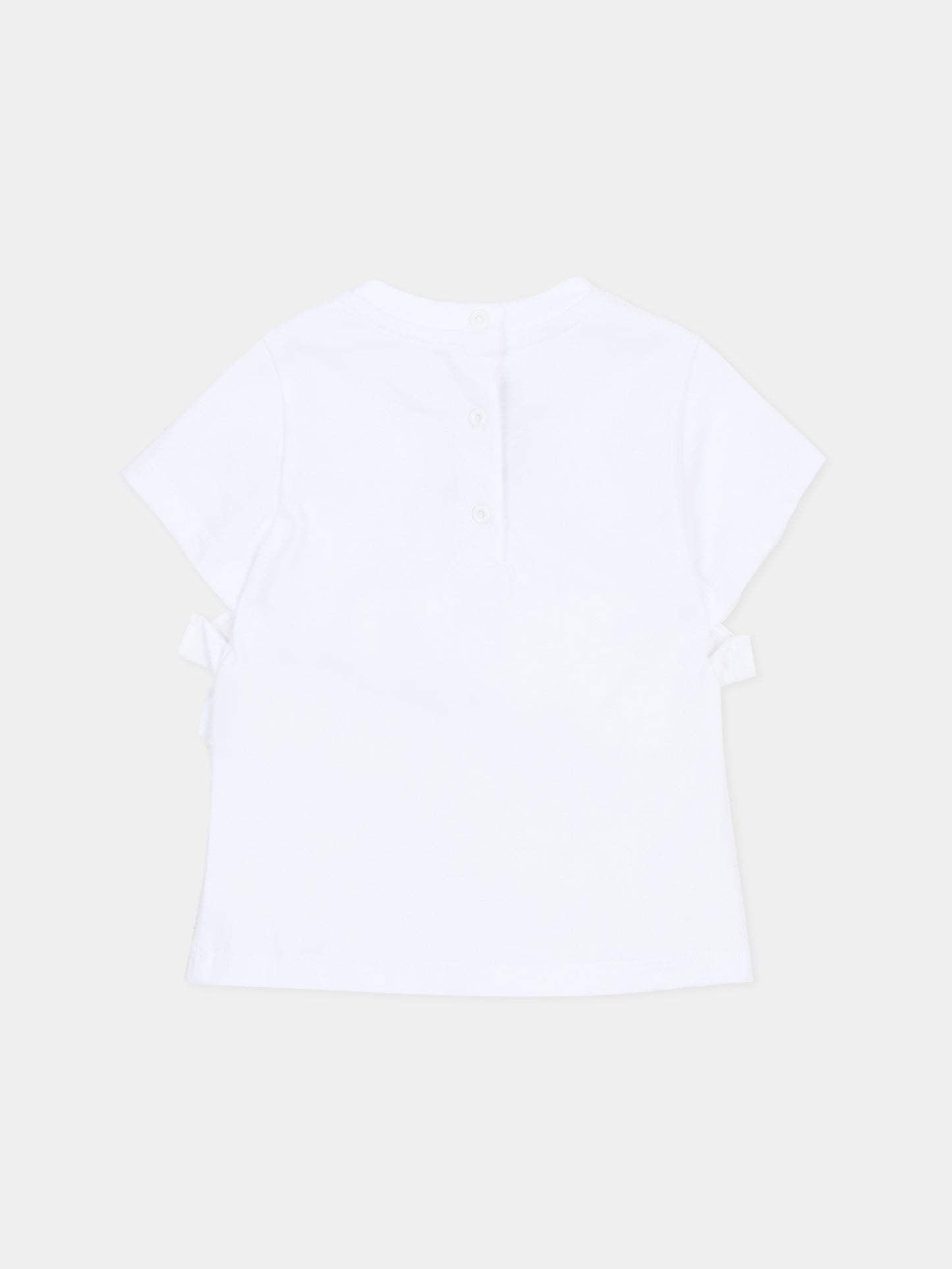 T-shirt bianca per neonati con logo,Balmain Kids,BY8081-Z3672 100NE