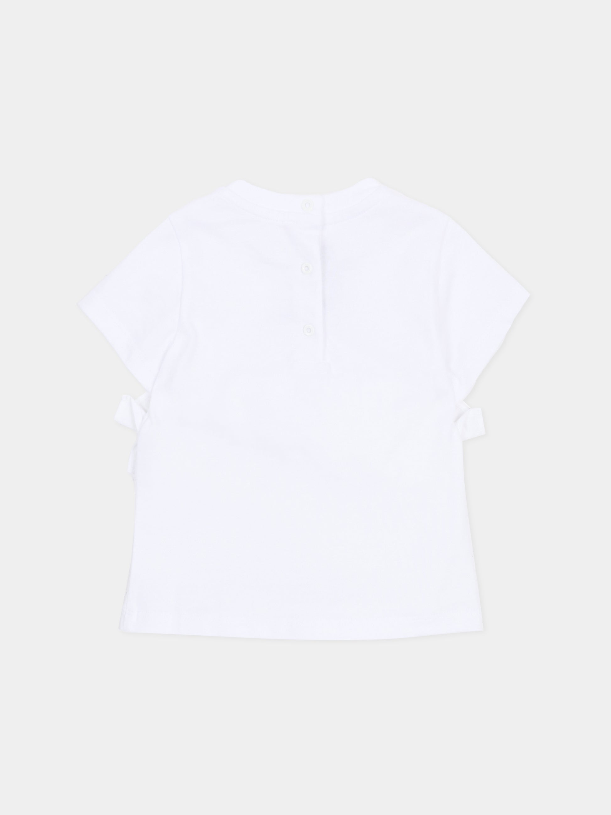 T-shirt bianca per neonati con logo,Balmain Kids,BY8081-Z3672 100NE