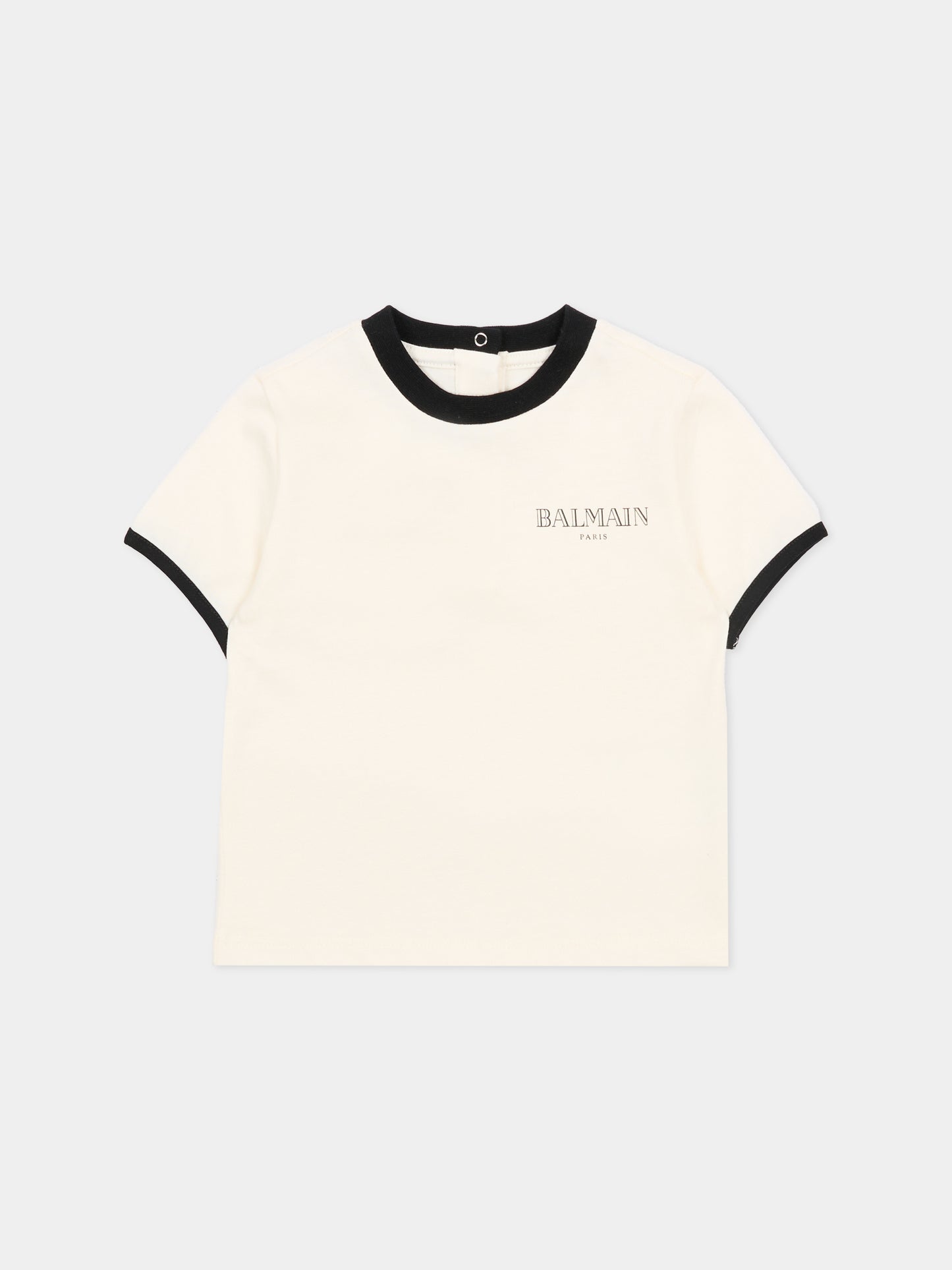 T-shirt avorio per neonatI con logo,Balmain Kids,BY8601-Z3672 102NE
