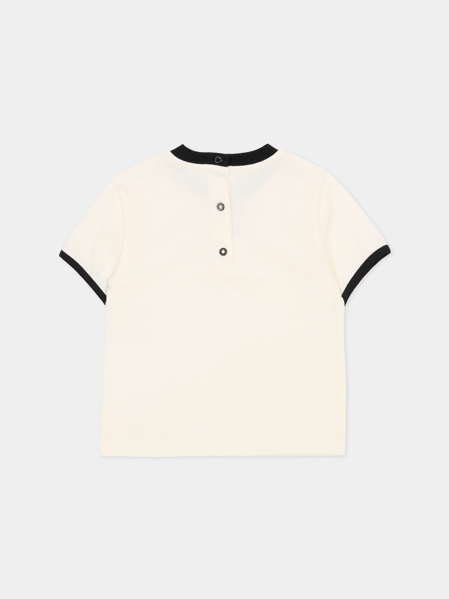 T-shirt avorio per neonatI con logo,Balmain Kids,BY8601-Z3672 102NE