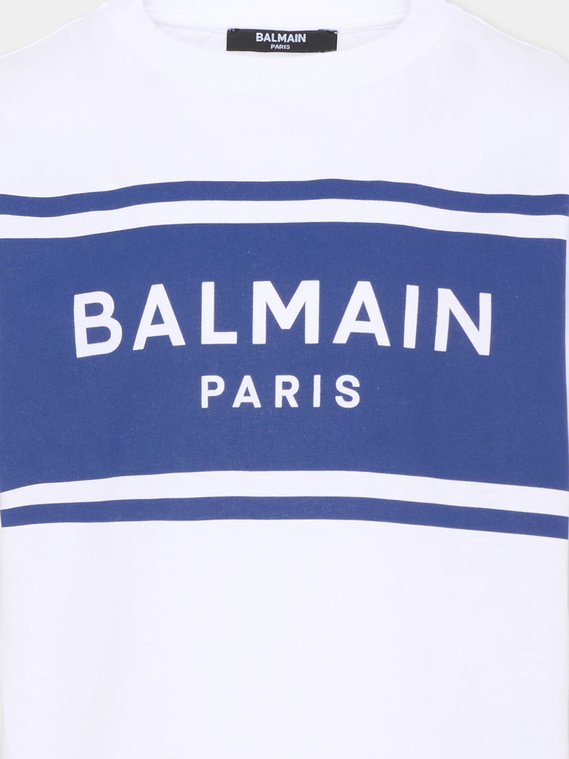 T-shirt bianca per bambino con logo,Balmain Kids,BY8P11-Z3672 100BL