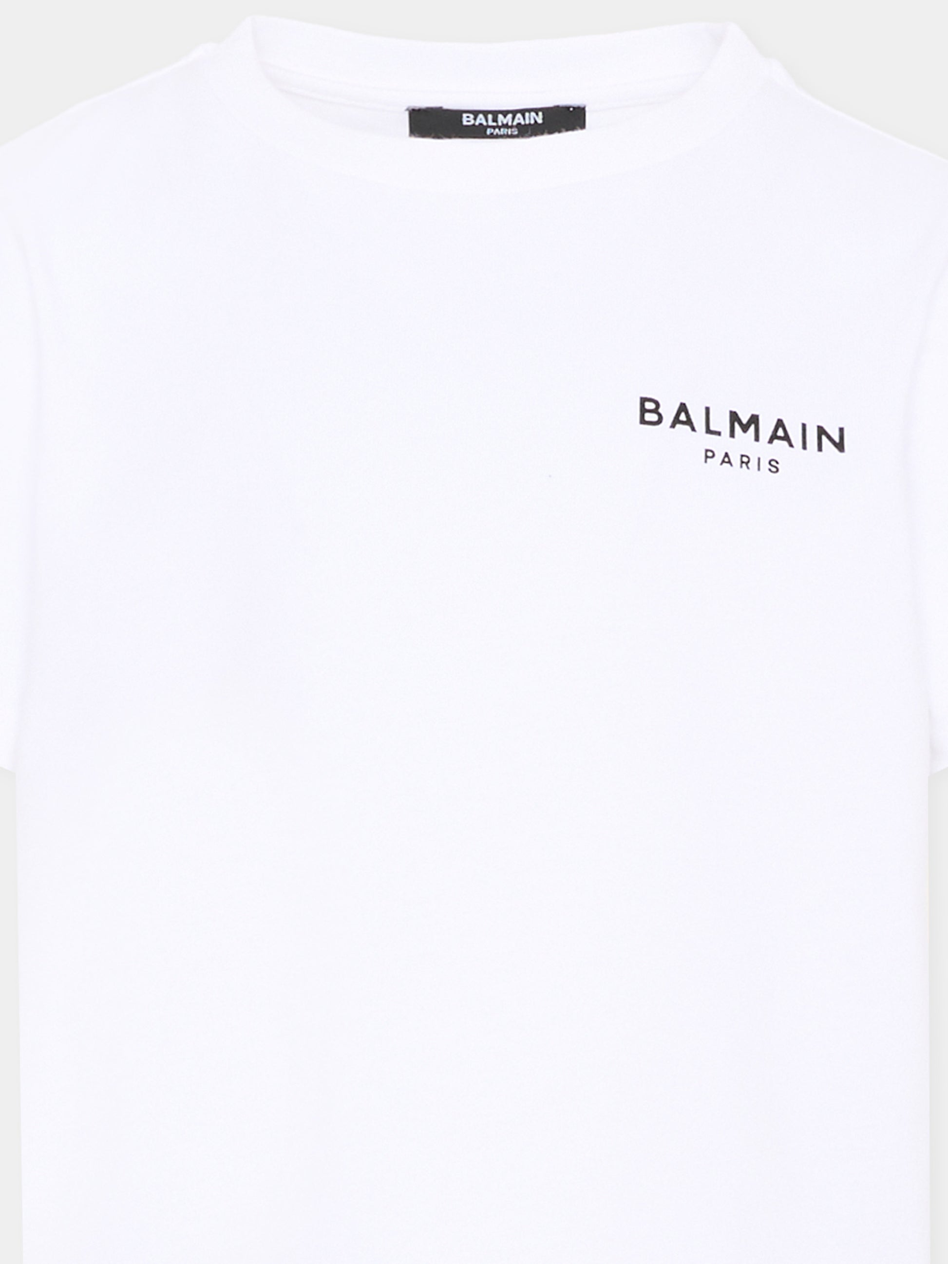 T-Shirt bianca per bambini con logo,Balmain Kids,BY8R31 Z3672 100NE
