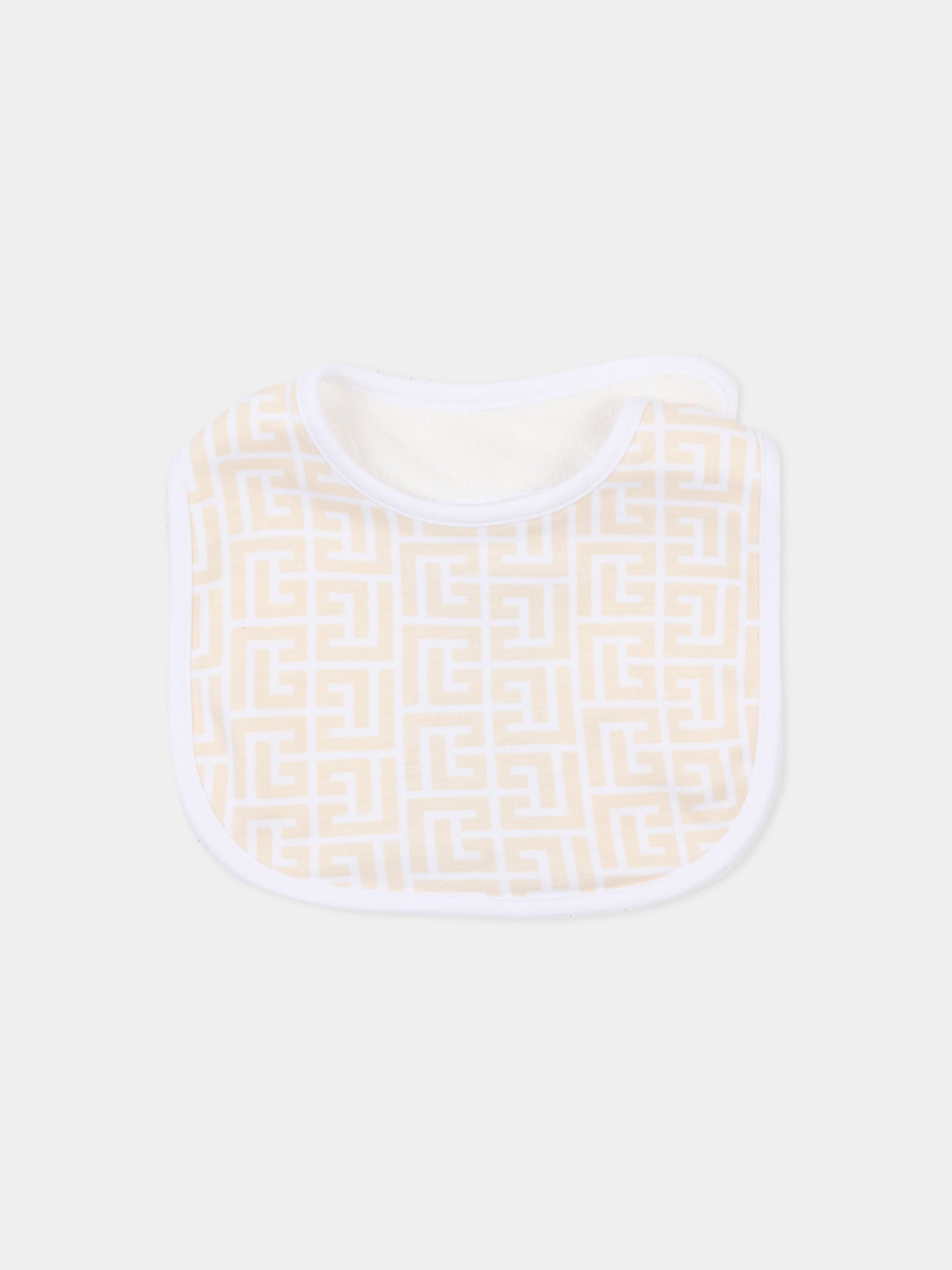 Set tutina bianco per neonati con monogram,Balmain Kids,BYB570-Z3503 109BC