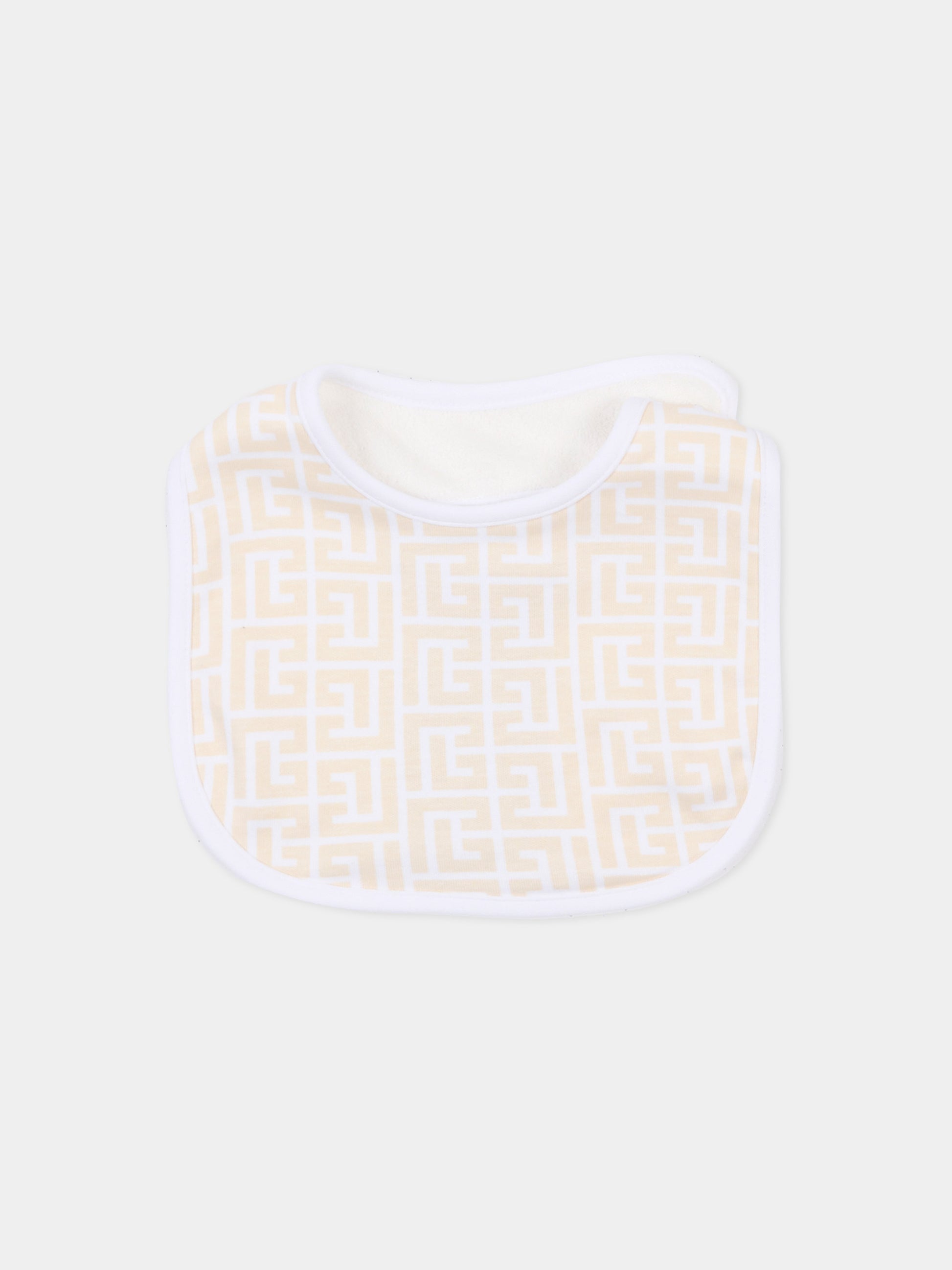 Set tutina bianco per neonati con monogram,Balmain Kids,BYB570-Z3503 109BC