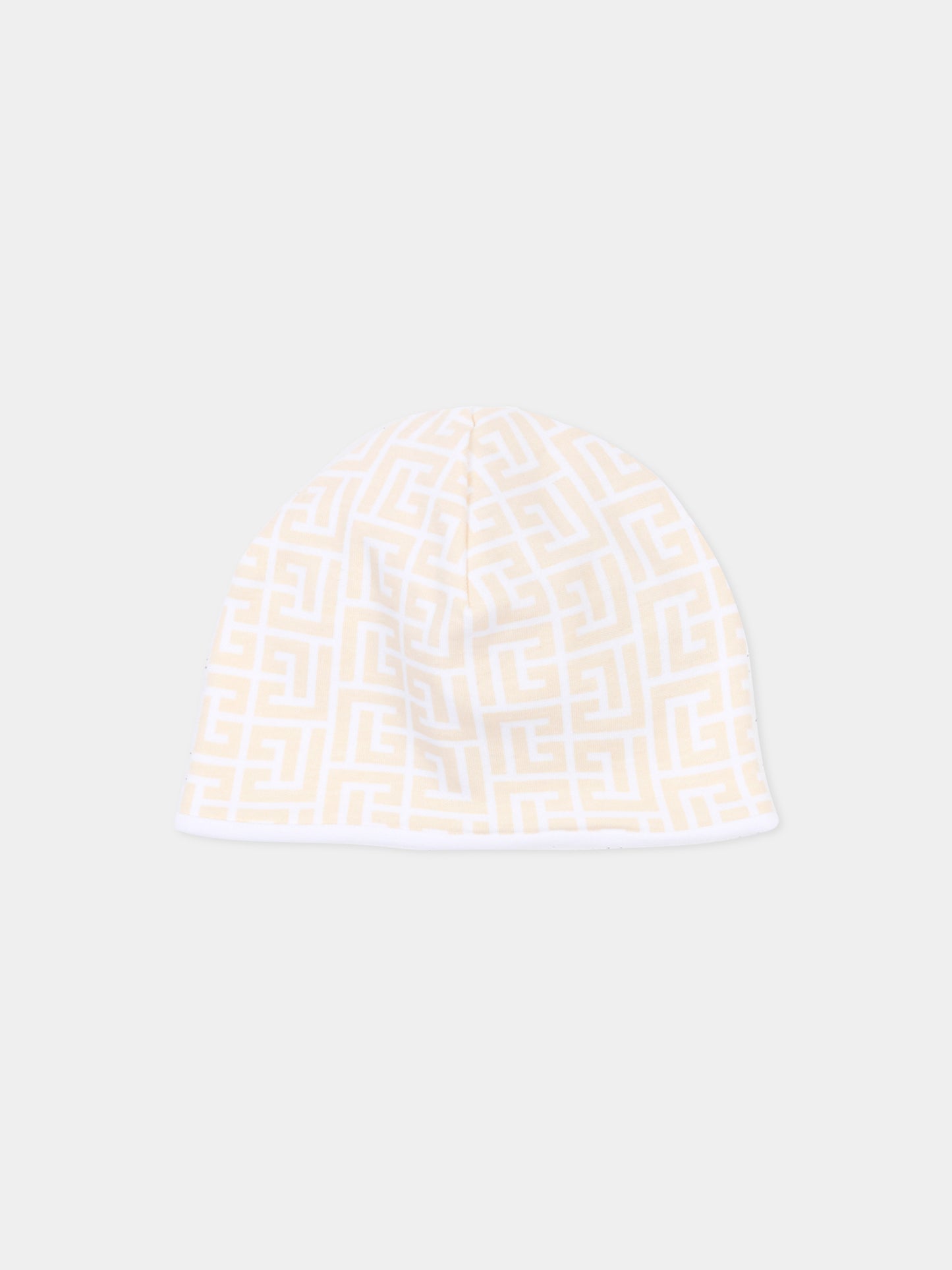 Set tutina bianco per neonati con monogram,Balmain Kids,BYB570-Z3503 109BC