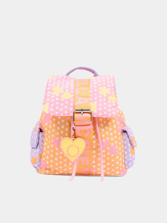 Zaino multicolor per bambina con stelle e cuori,Stella Mccartney Kids,TY0A18-Z3616 51UMC