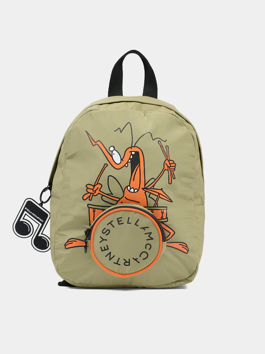 Zaino verde per bambino con stampa insetto,Stella Mccartney Kids,TY0P58-Z0537 770