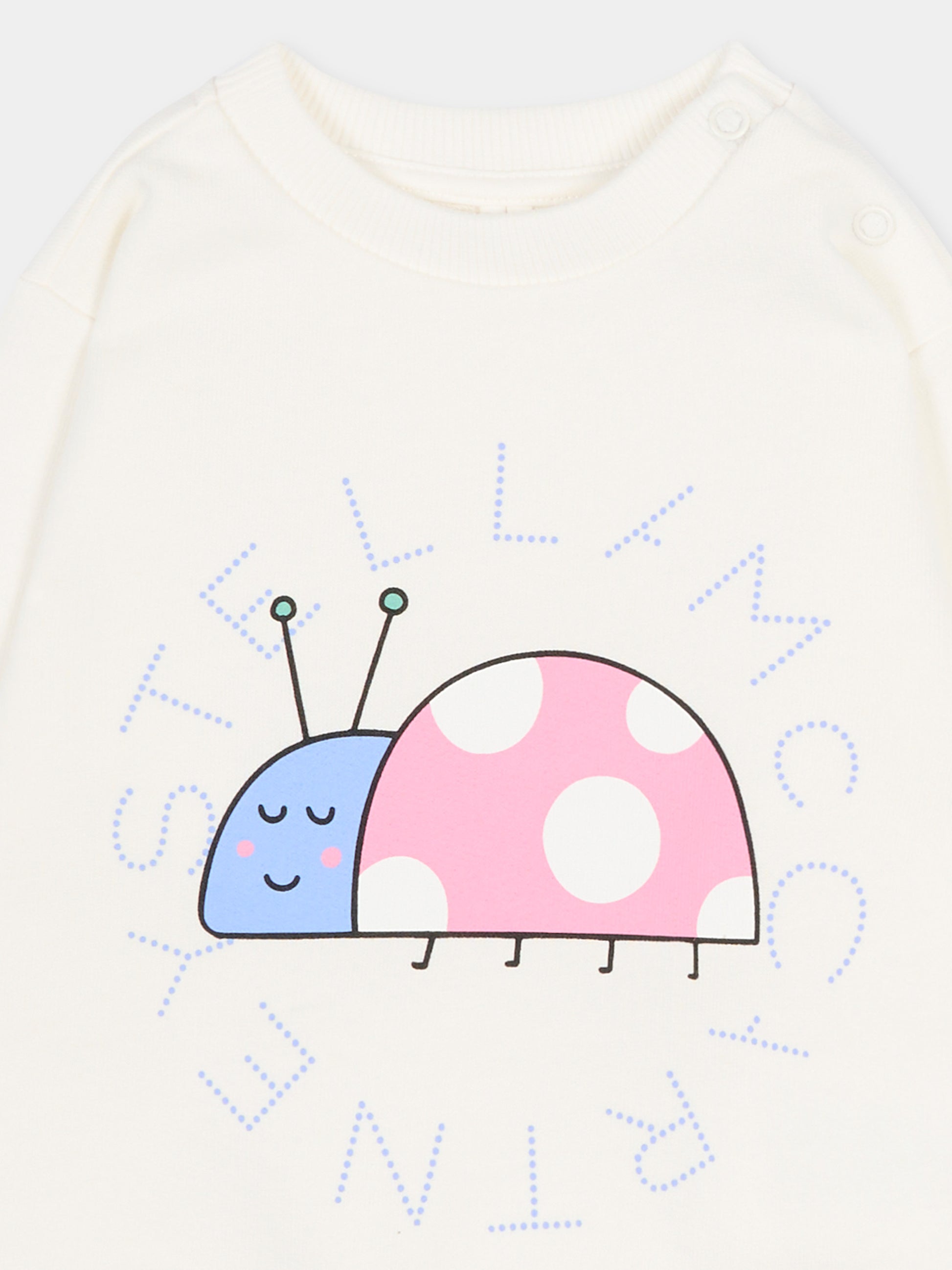 Felpa avorio per neonata con stampa coccinella,Stella Mccartney Kids,TY4010-Z0499 101