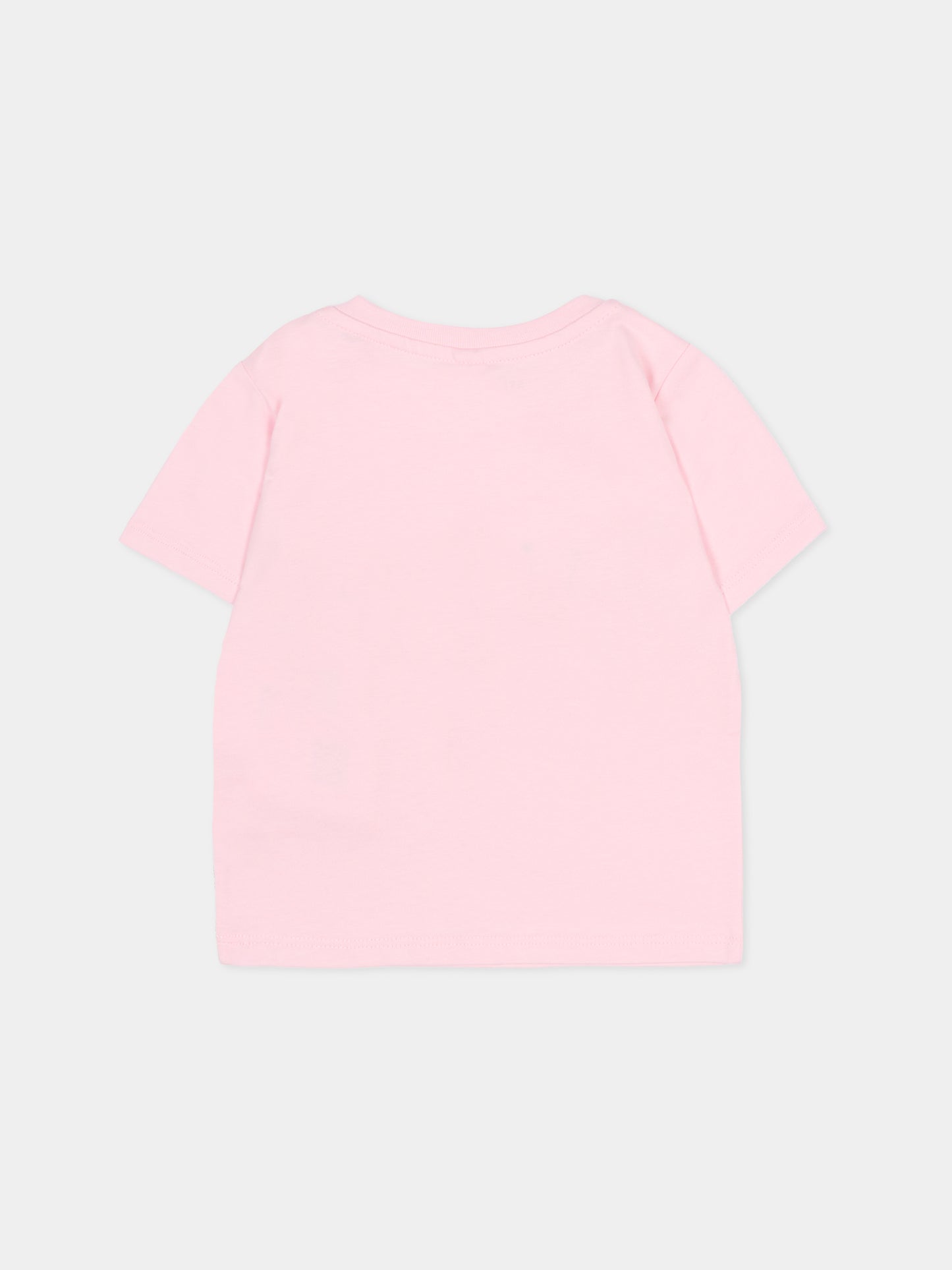 T-shirt rosa per neonata con stampa coccinella,Stella Mccartney Kids,TY8021-Z0434 51R