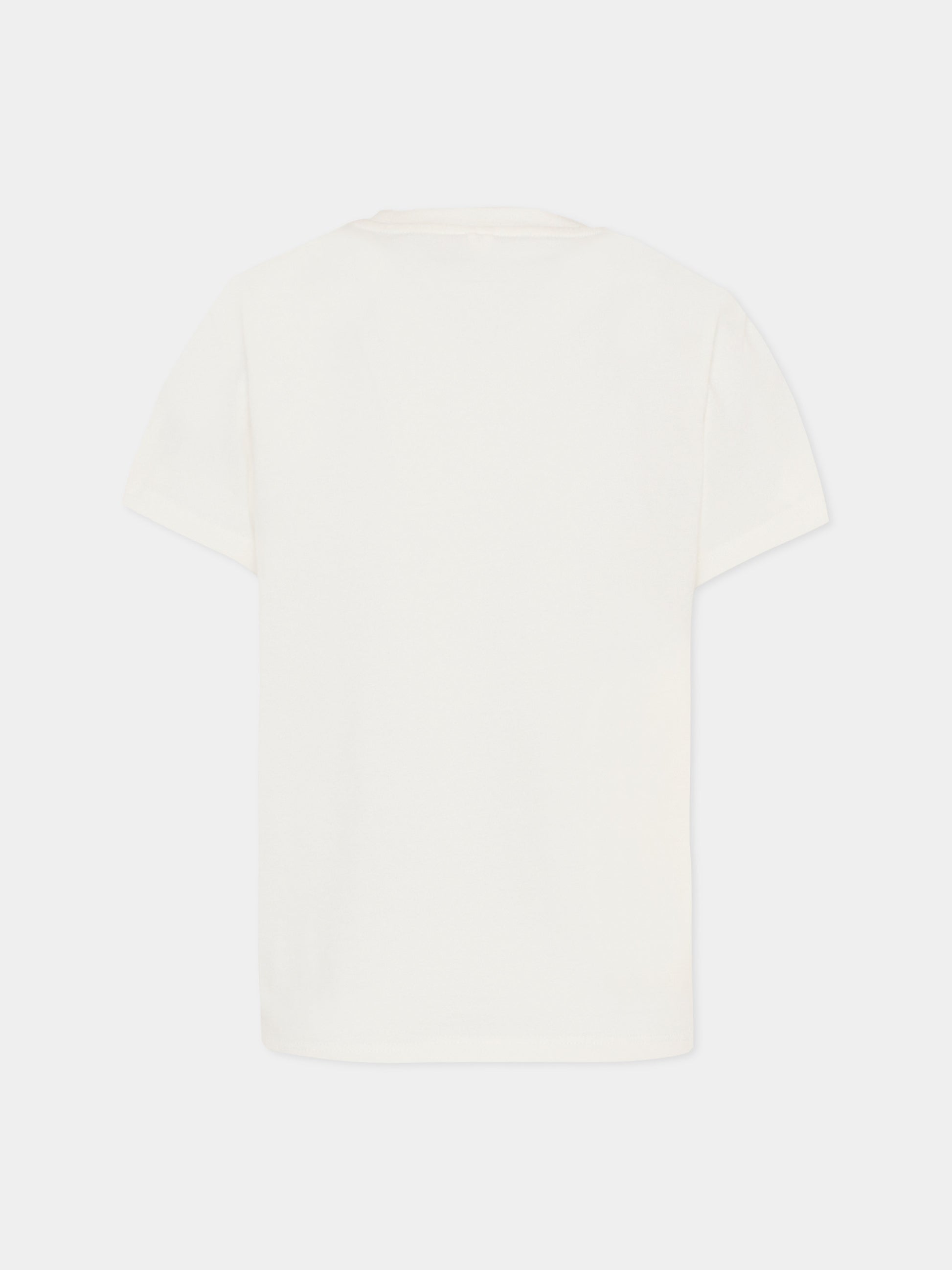 T-shirt avorio per bambina con stampa Stella hotel,Stella Mccartney Kids,TY8A11-Z0434 101