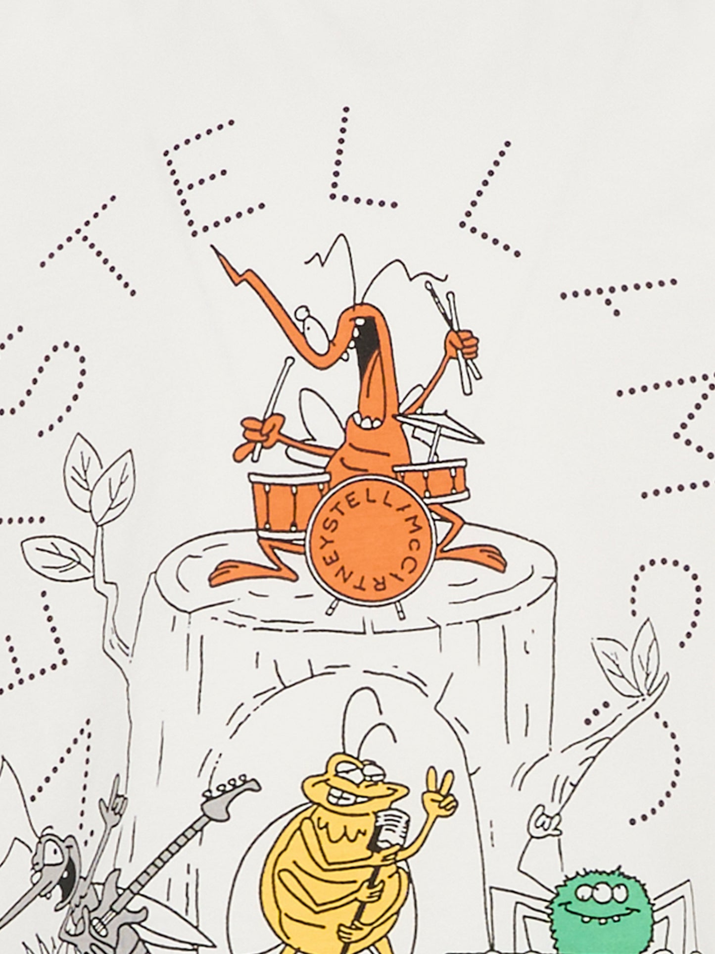 T-shirt avorio per bambino con stampa insetti,Stella Mccartney Kids,TY8P61-Z0434 101