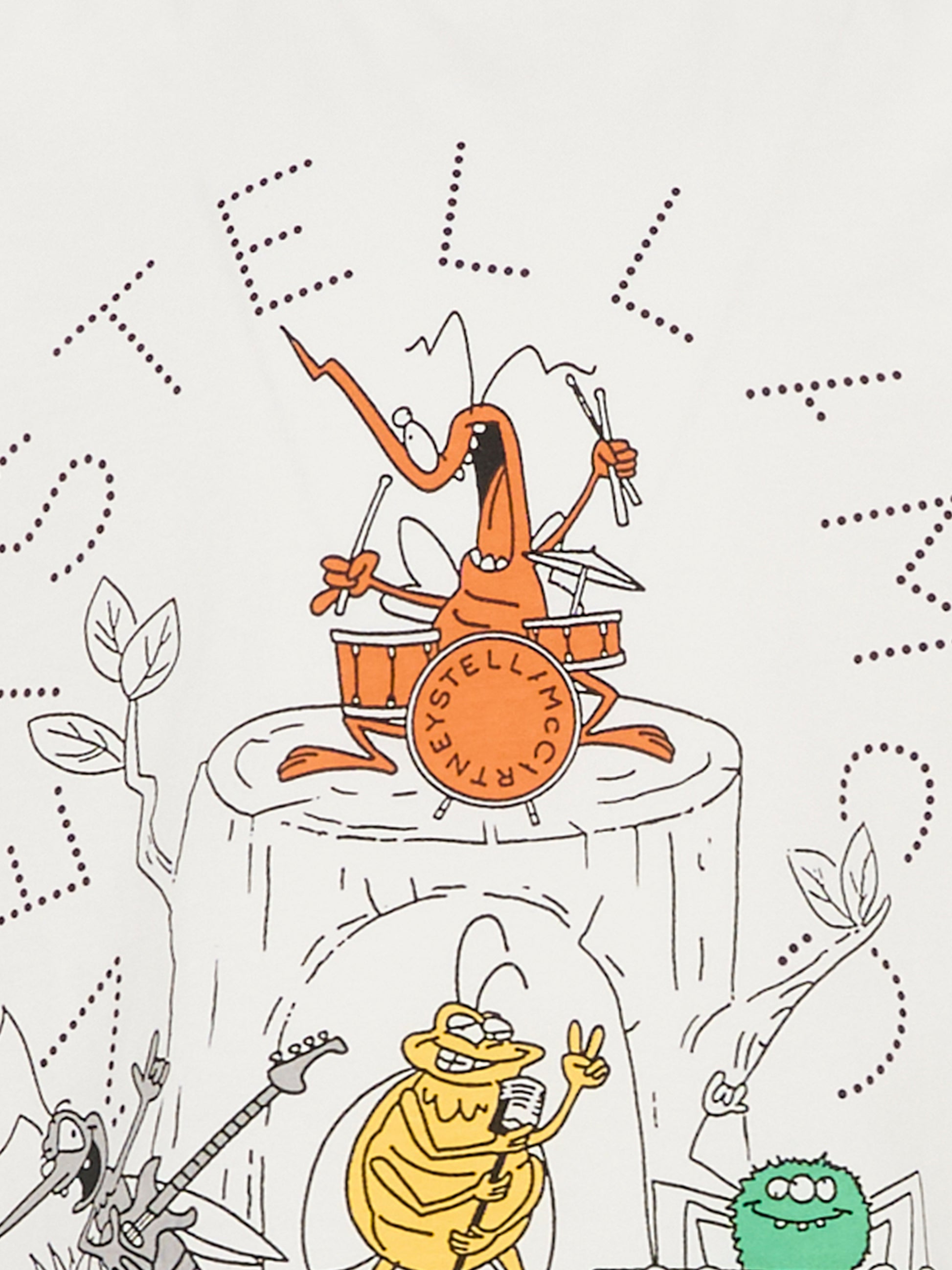 T-shirt avorio per bambino con stampa insetti,Stella Mccartney Kids,TY8P61-Z0434 101