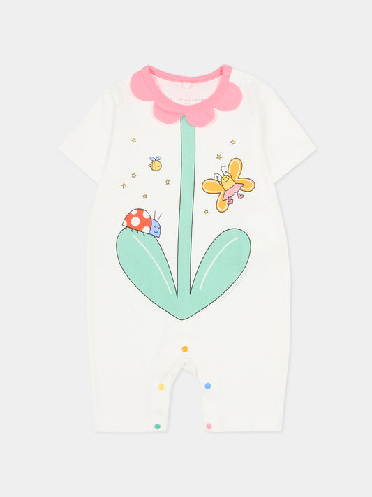 Tutina avorio per neonata con coccinella e farfallla,Stella Mccartney Kids,TYA021-Z0434 101