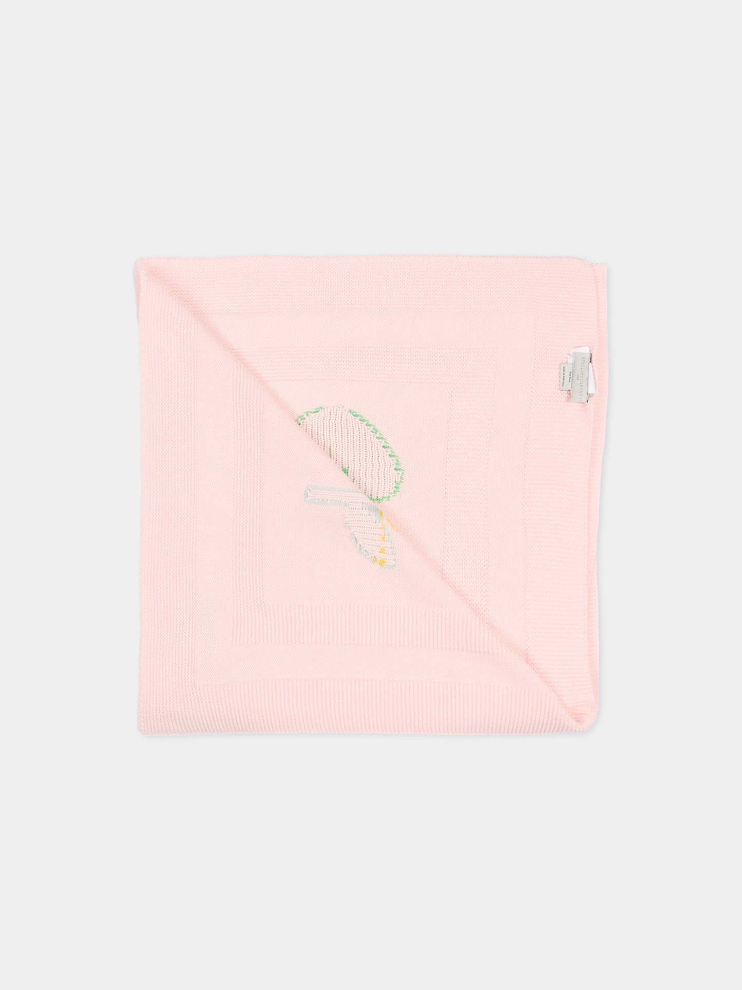 Coperta rosa per neonata con ricamo tulipani,Stella Mccartney Kids,TY0000-Z2423 51Z