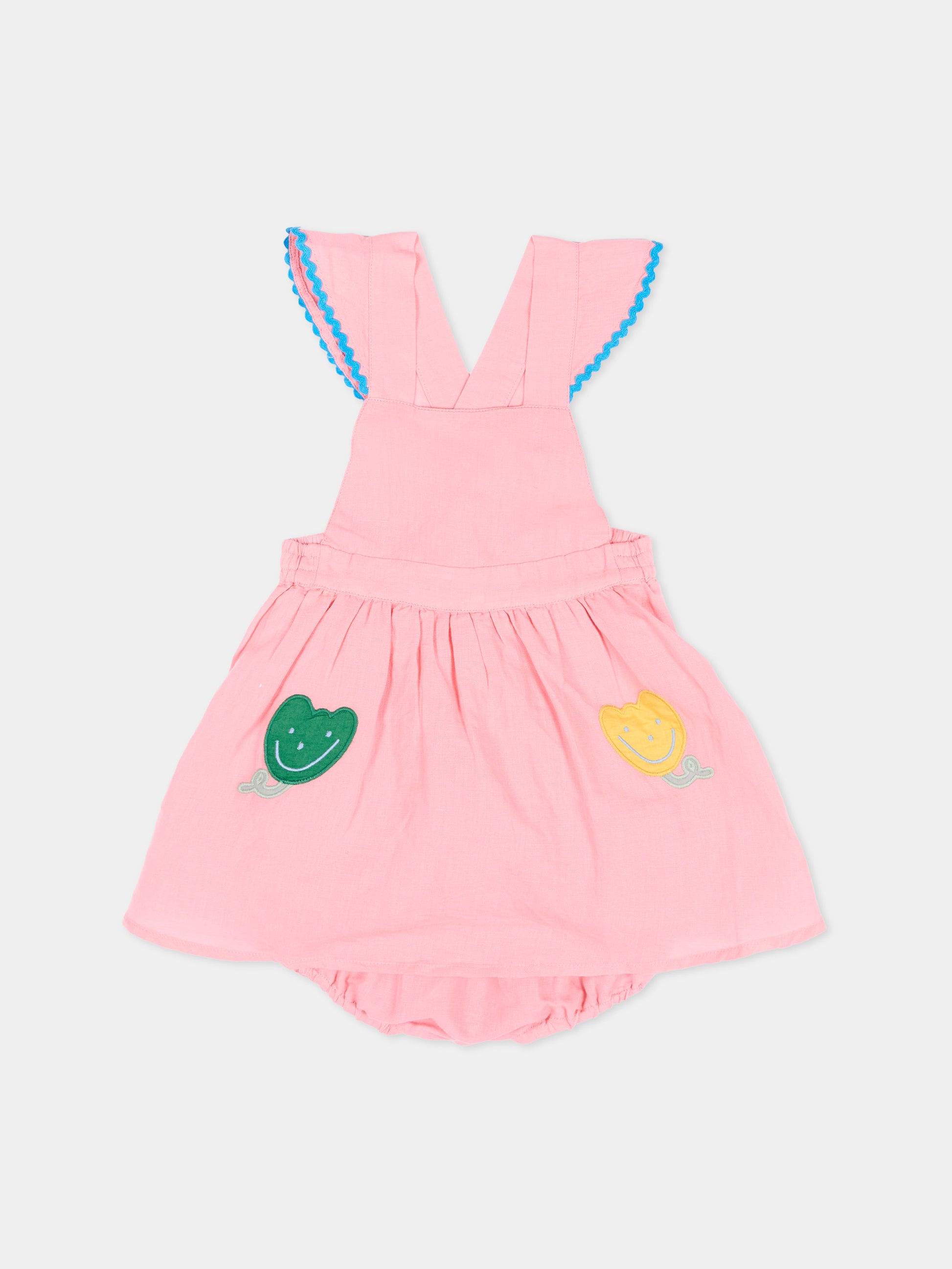 Vestito rosa per neonata con tulipani,Stella Mccartney Kids,TY1122-Z0138 509