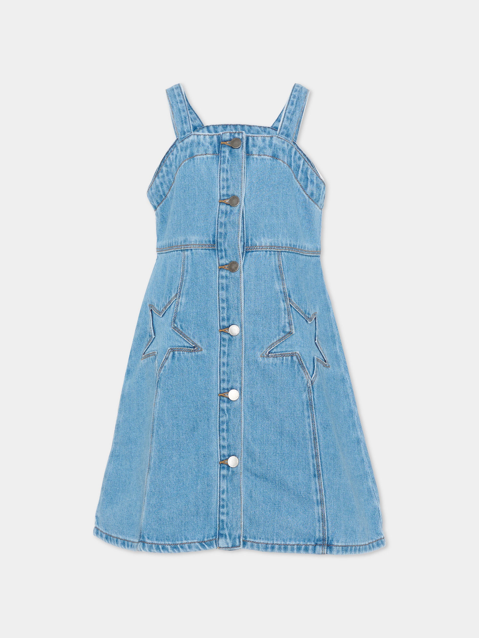 Vestito denim per bambina con stelle,Stella Mccartney Kids,TY1E92-Z0746 601