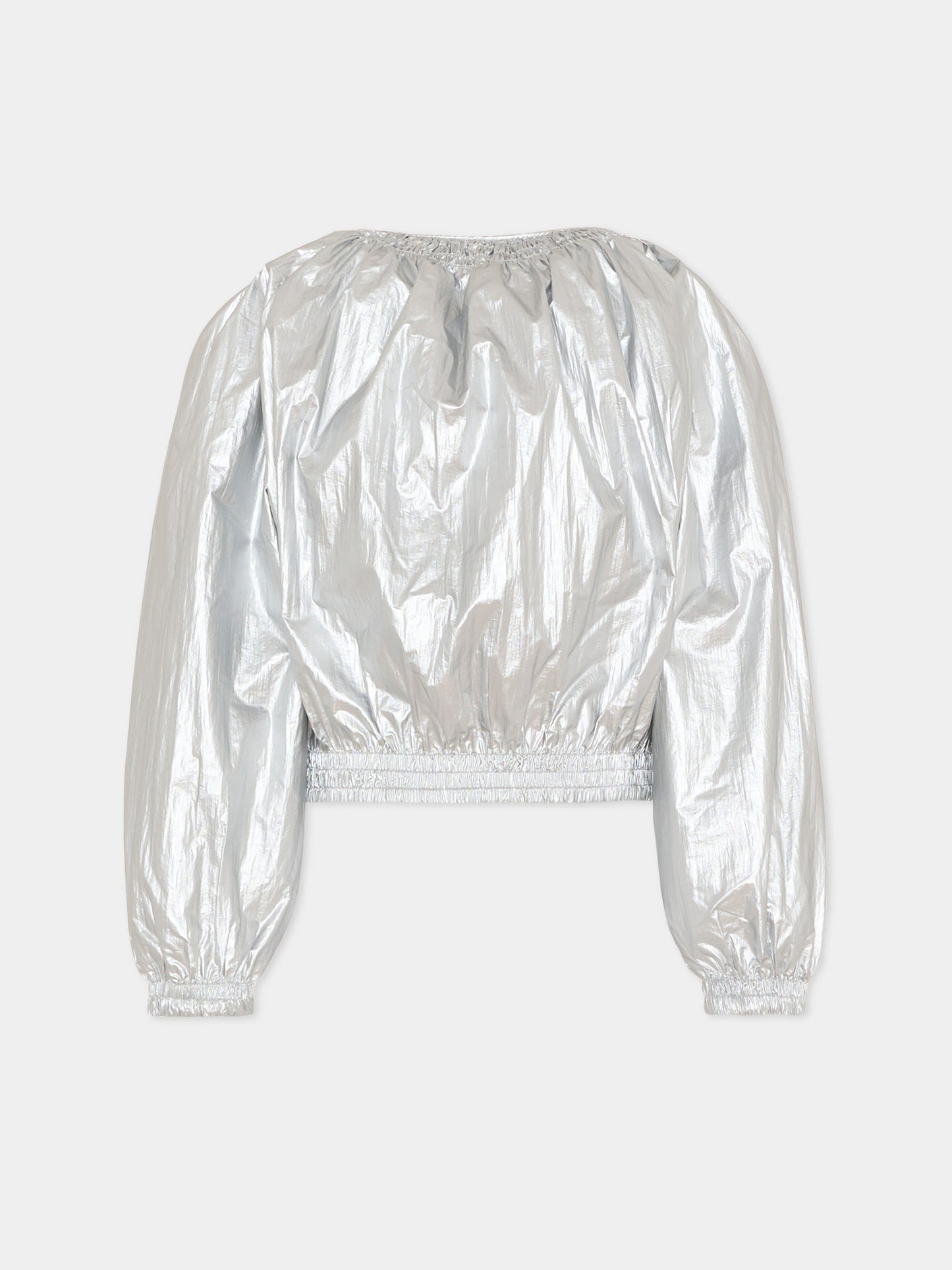 Giubbotto crop argento per bambina,Stella Mccartney Kids,TY2A77-Z0152 925