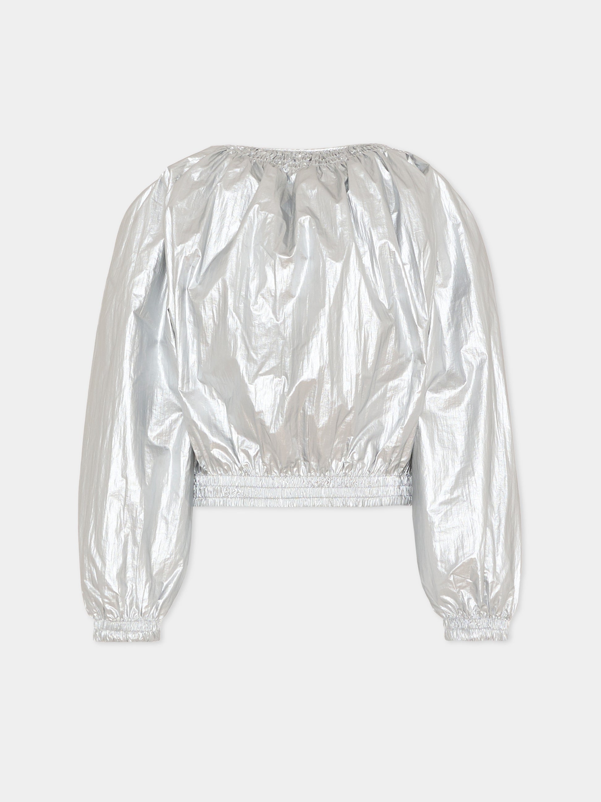 Giubbotto crop argento per bambina,Stella Mccartney Kids,TY2A77-Z0152 925