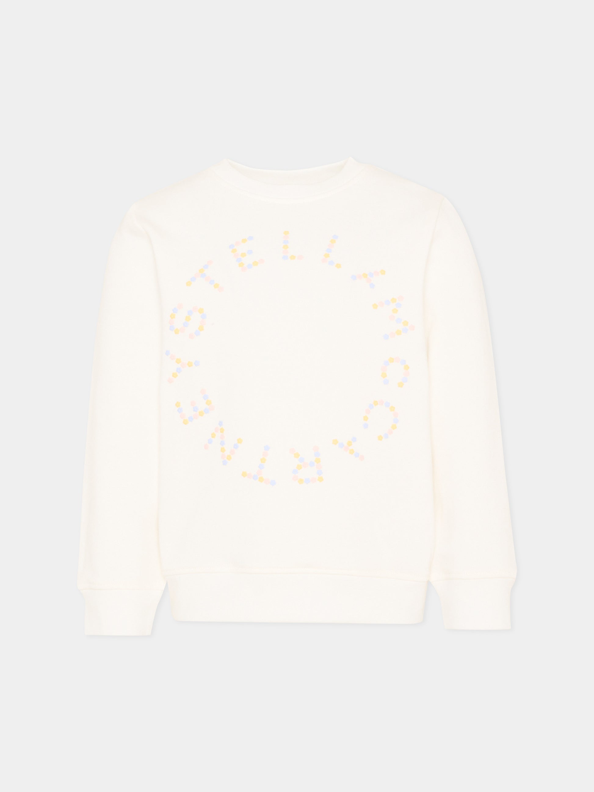 Felpa avorio per bambini con logo,Stella Mccartney Kids,TY4C10-Z3409 101
