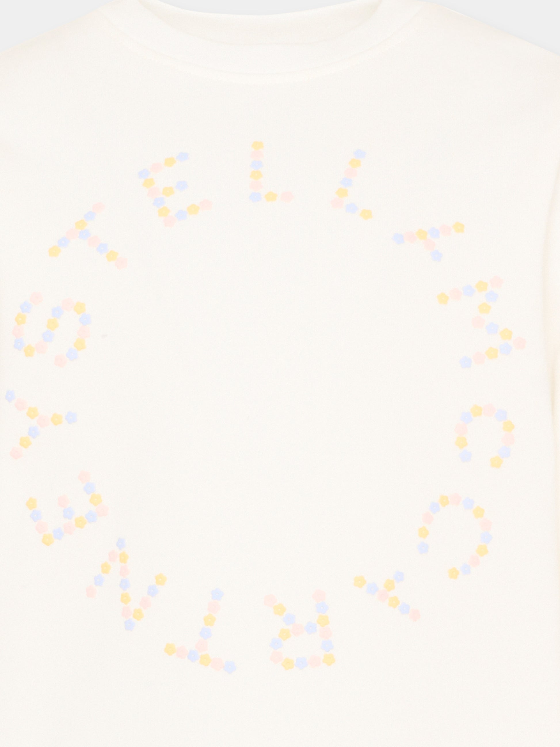 Felpa avorio per bambini con logo,Stella Mccartney Kids,TY4C10-Z3409 101