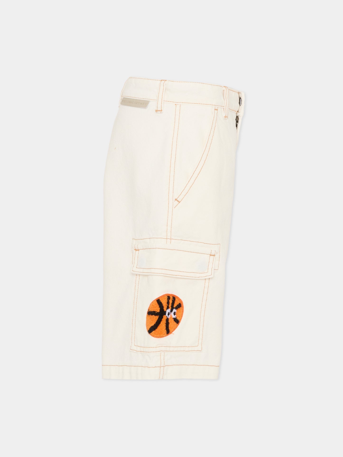 Shorts avorio per bambino con patch,Stella Mccartney Kids,TY6Q49-Z2661 101