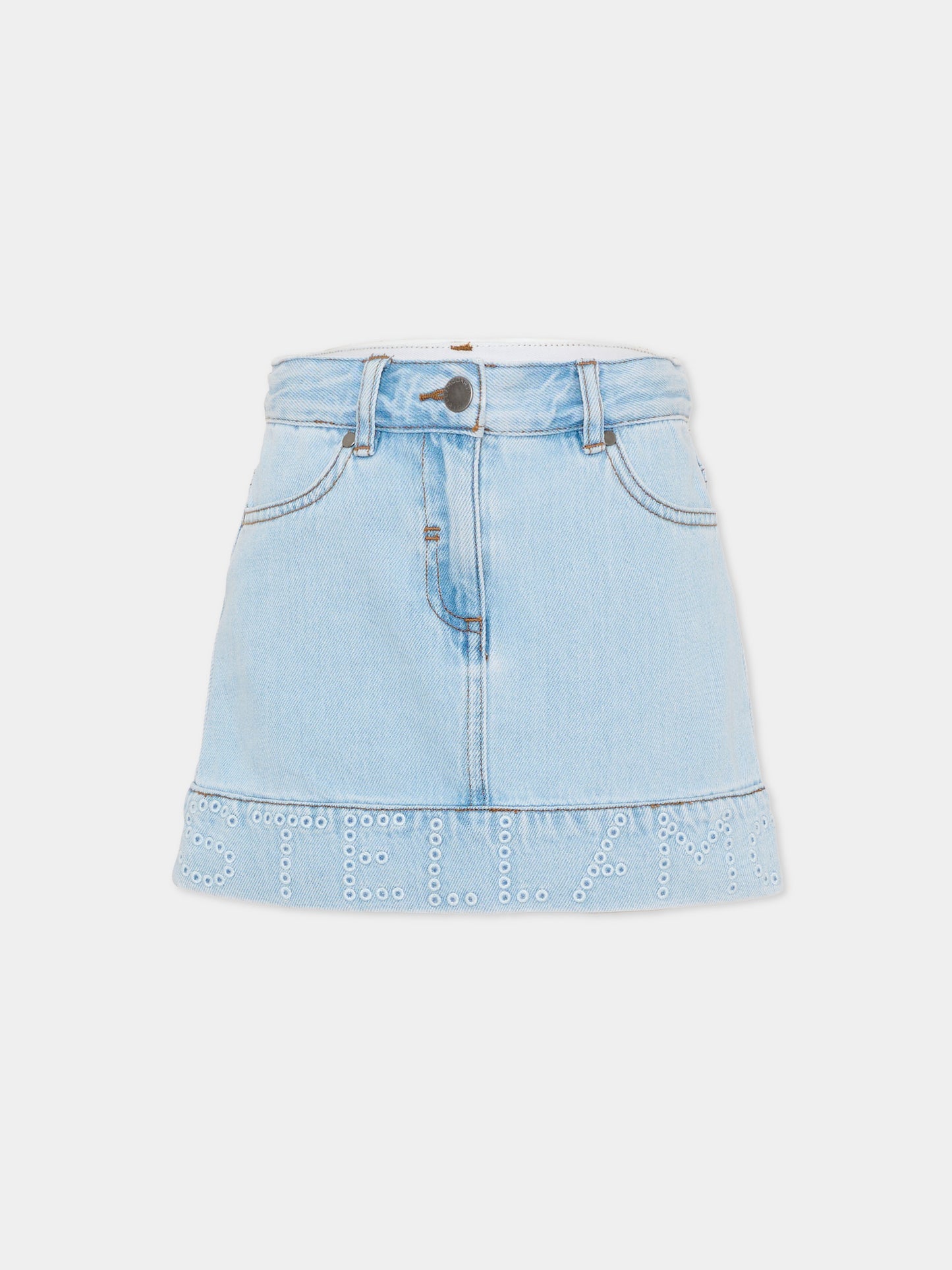Gonna denim per bambina con logo,Stella Mccartney Kids,TY7A51-Z0746 600