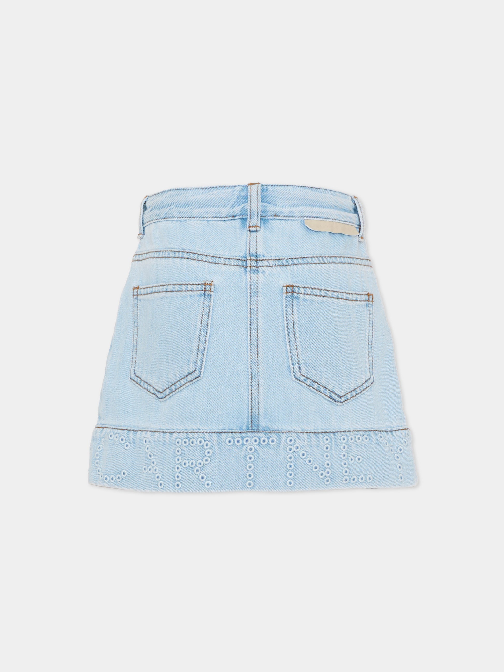 Gonna denim per bambina con logo,Stella Mccartney Kids,TY7A51-Z0746 600