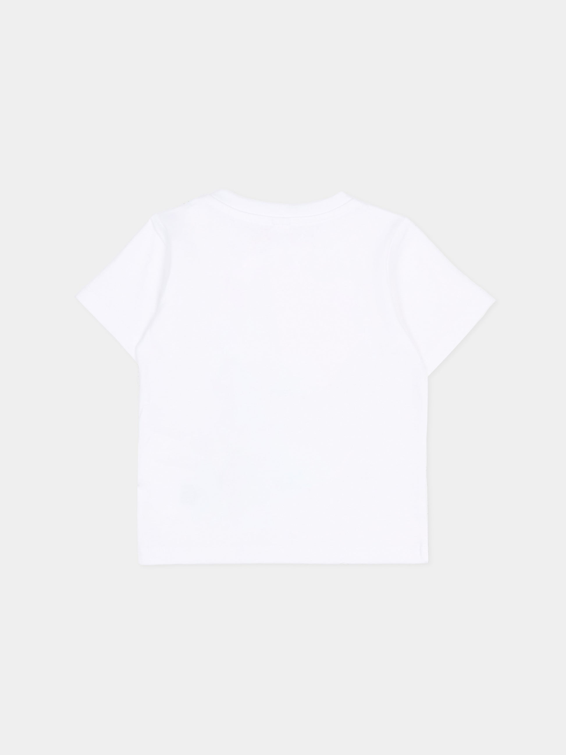 T-shirt bianca per neonato stampa palla da basket,Stella Mccartney Kids,TY8630-Z0434 100