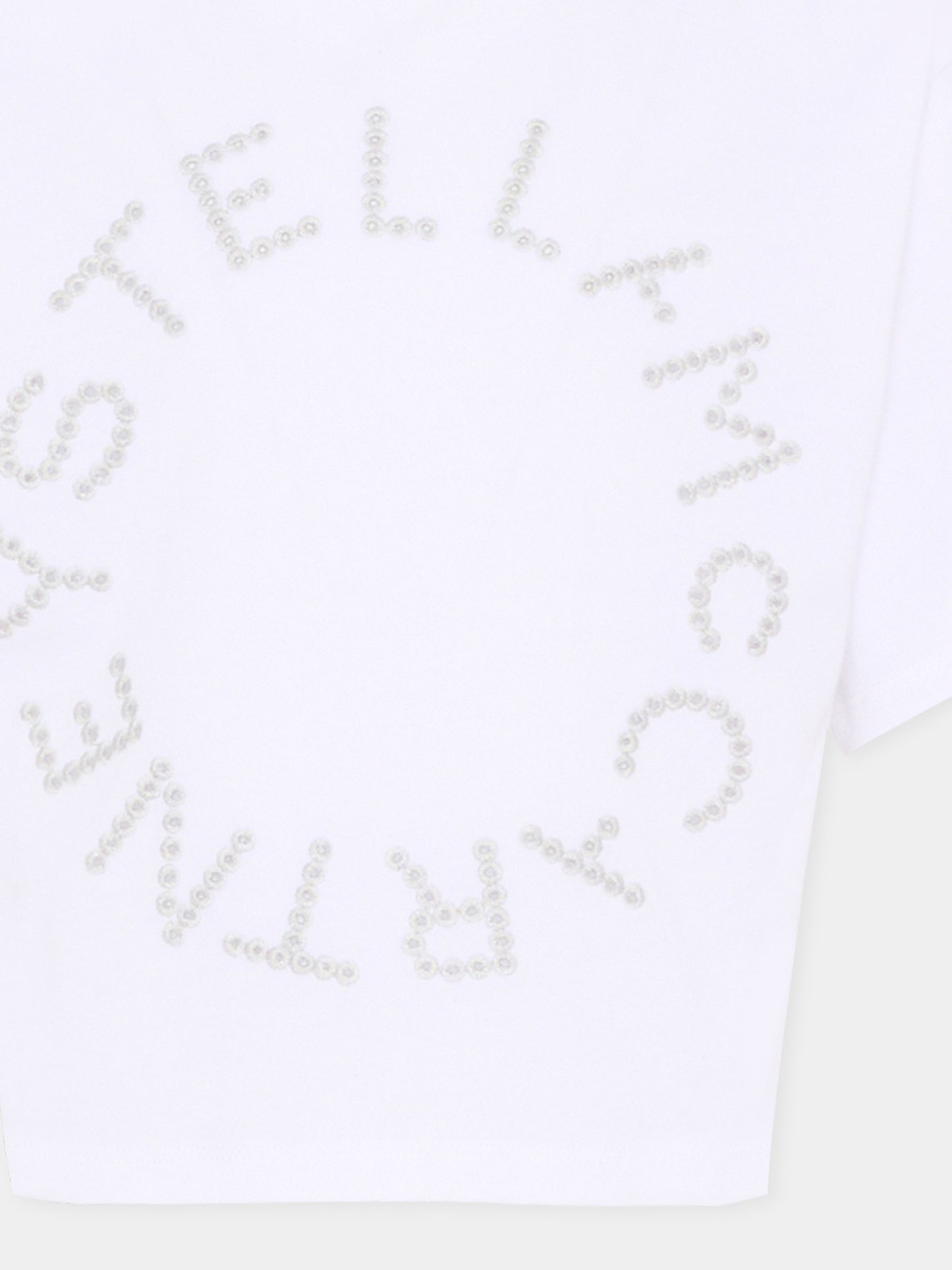 T-shirt bianca per bambina con logo,Stella Mccartney Kids,TY8C01-Z0434 100