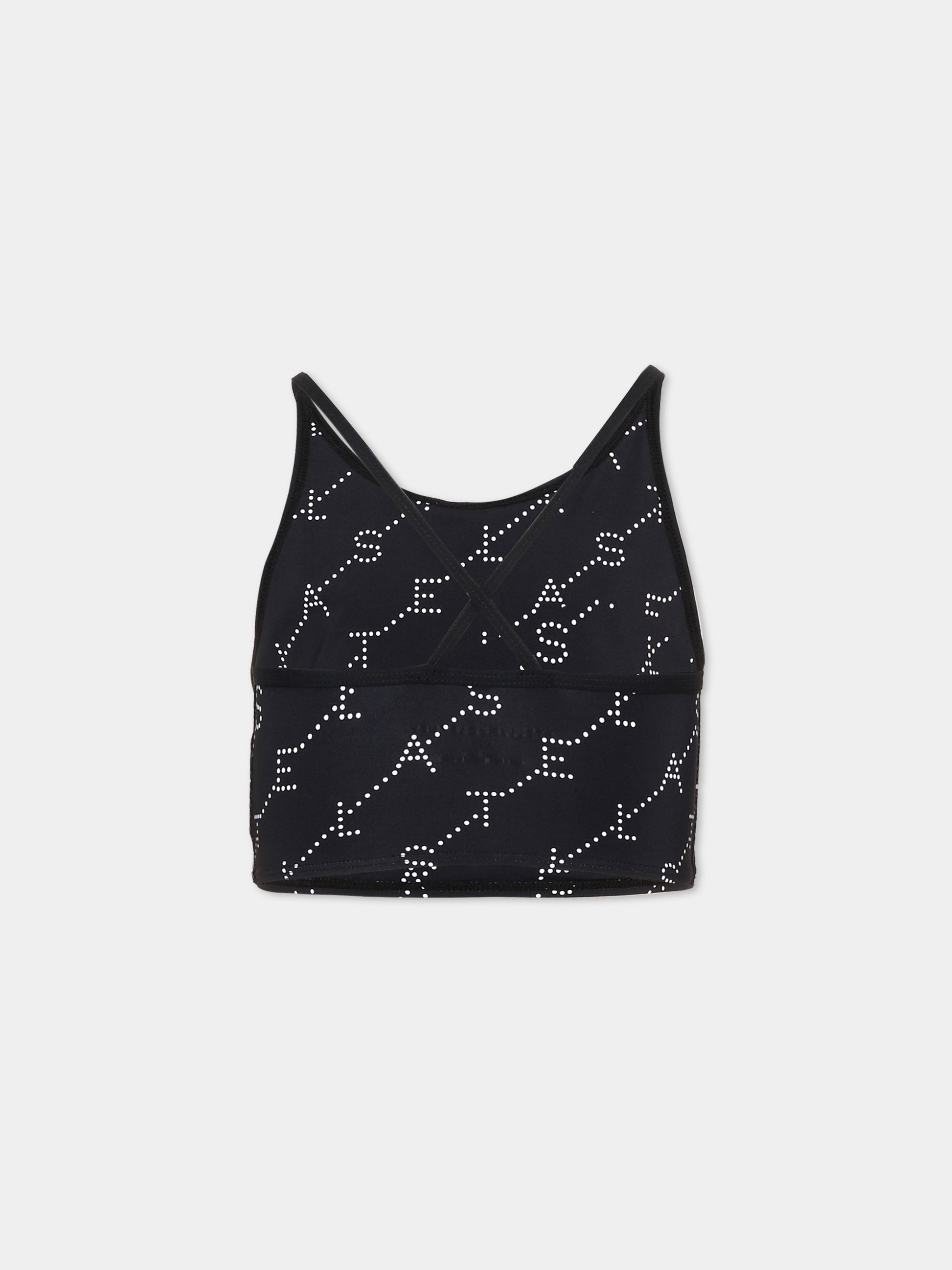 Top nero per bambina con logo,Stella Mccartney Kids,TY8C12-Z3479 930BC