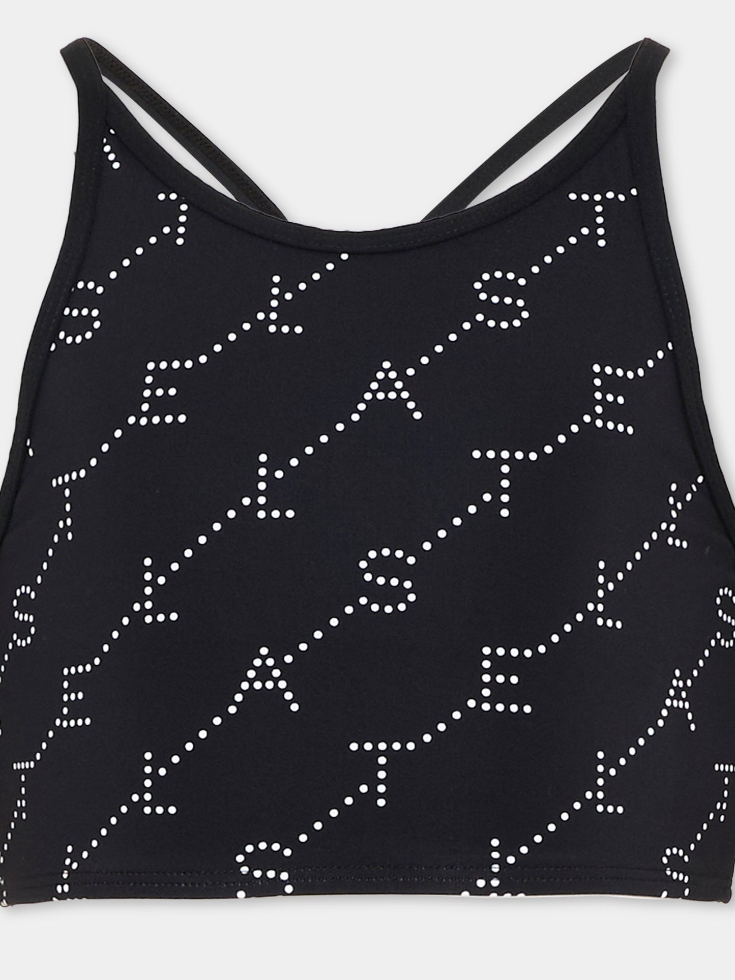 Top nero per bambina con logo,Stella Mccartney Kids,TY8C12-Z3479 930BC