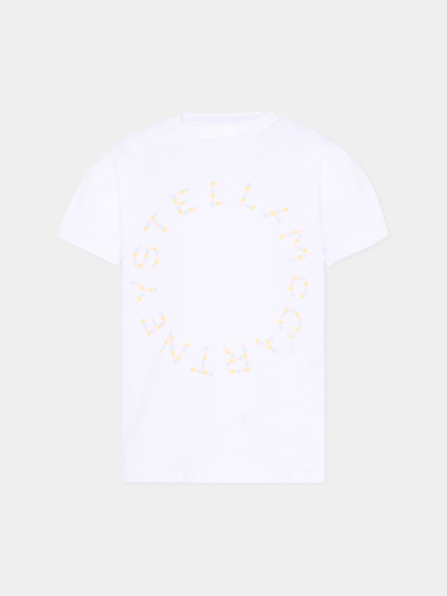 T-shirt bianca per bambina con logo,Stella Mccartney Kids,TY8C71-Z0434 100