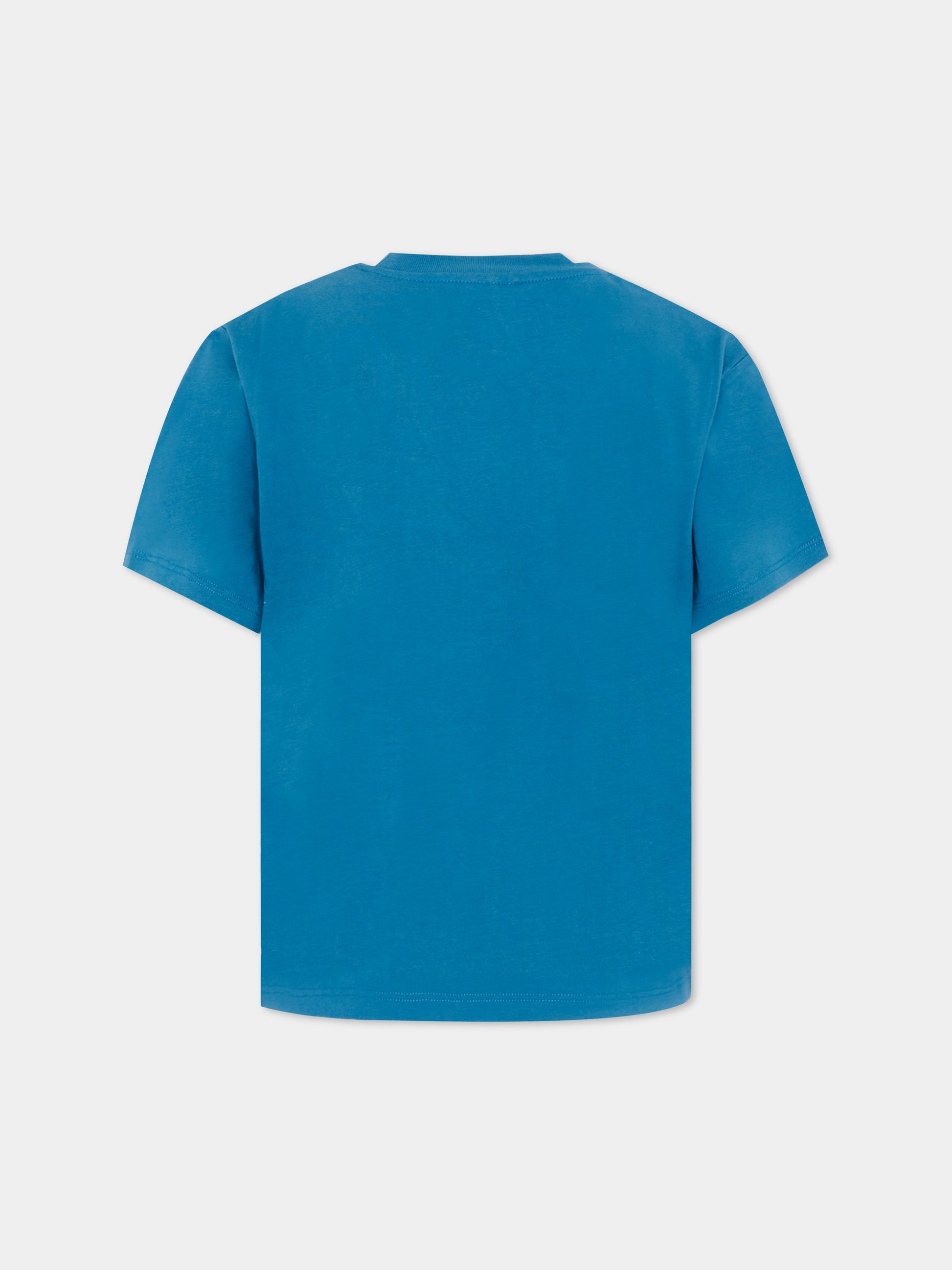 T-shirt blu per bambino con stampa sport,Stella Mccartney Kids,TY8Q81-Z0434 61D