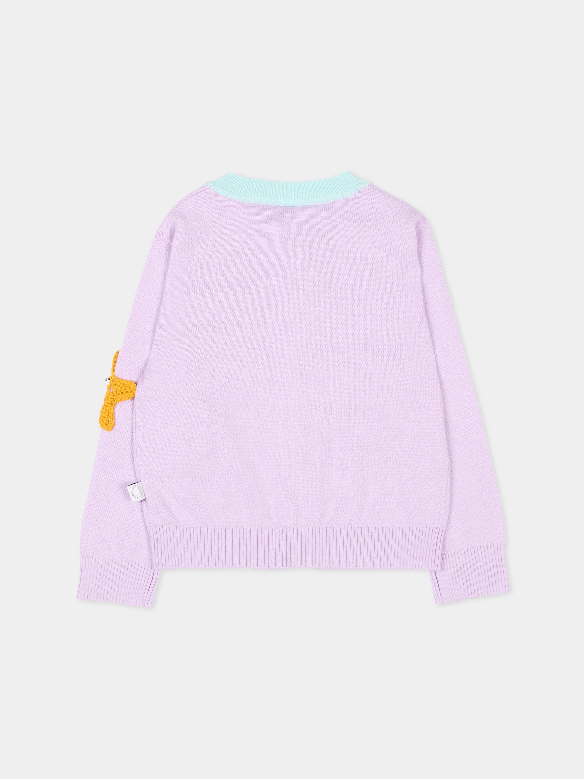 Cardigan lilla per neonata con stelle marine,Stella Mccartney Kids,TY9110-Z3622 539