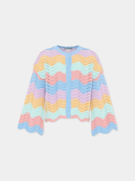 Cardigan multicolor per bambina a onde,Stella Mccartney Kids,TY9B10-Z2922 999