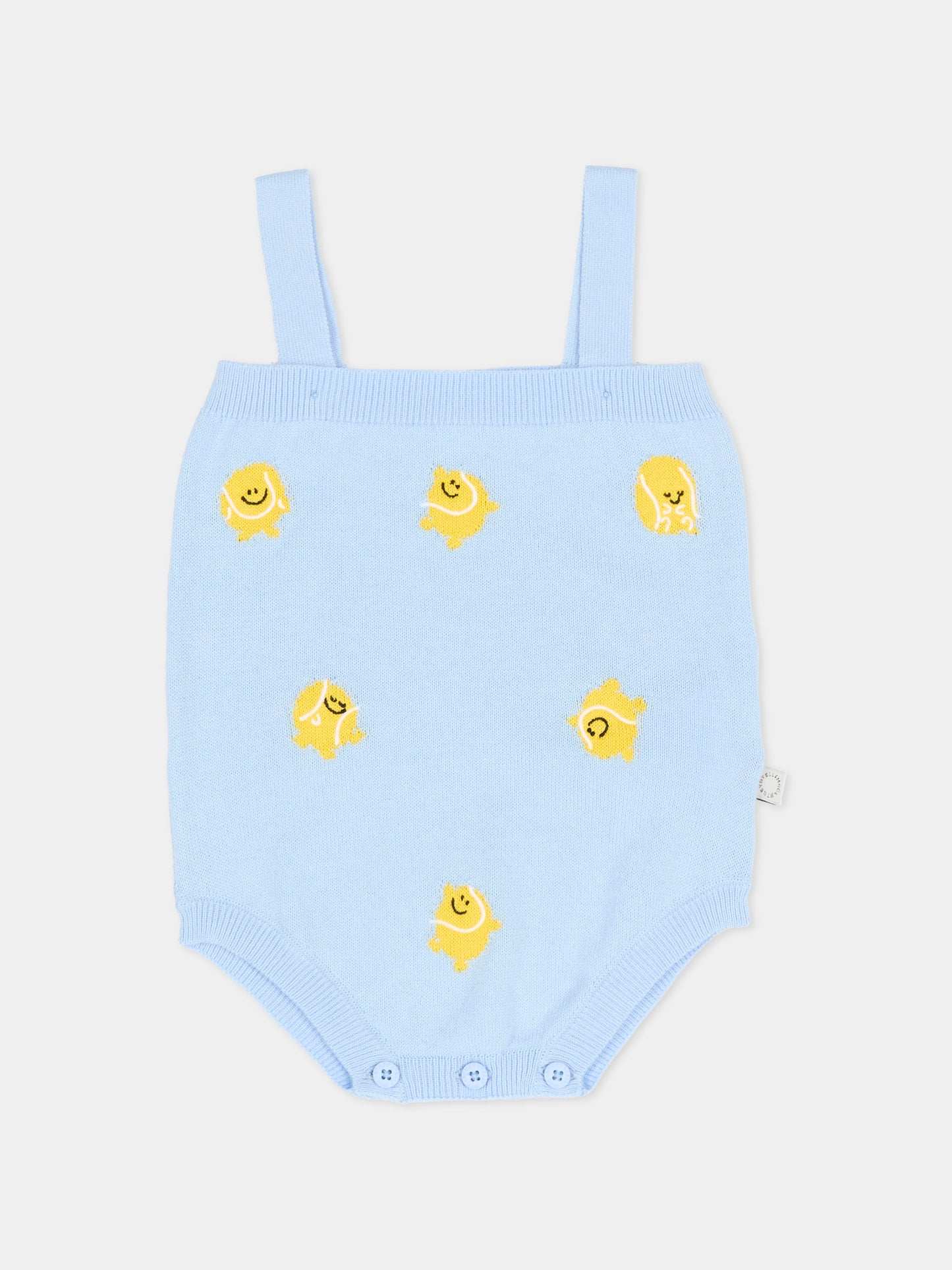 Body celeste per neonata con ricamo palline da tennis,Stella Mccartney Kids,TYA532-Z2423 602