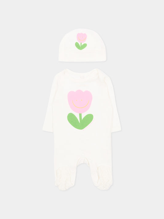 Set tutina avorio per neonata con tulipano,Stella Mccartney Kids,TYB020-Z0669 101