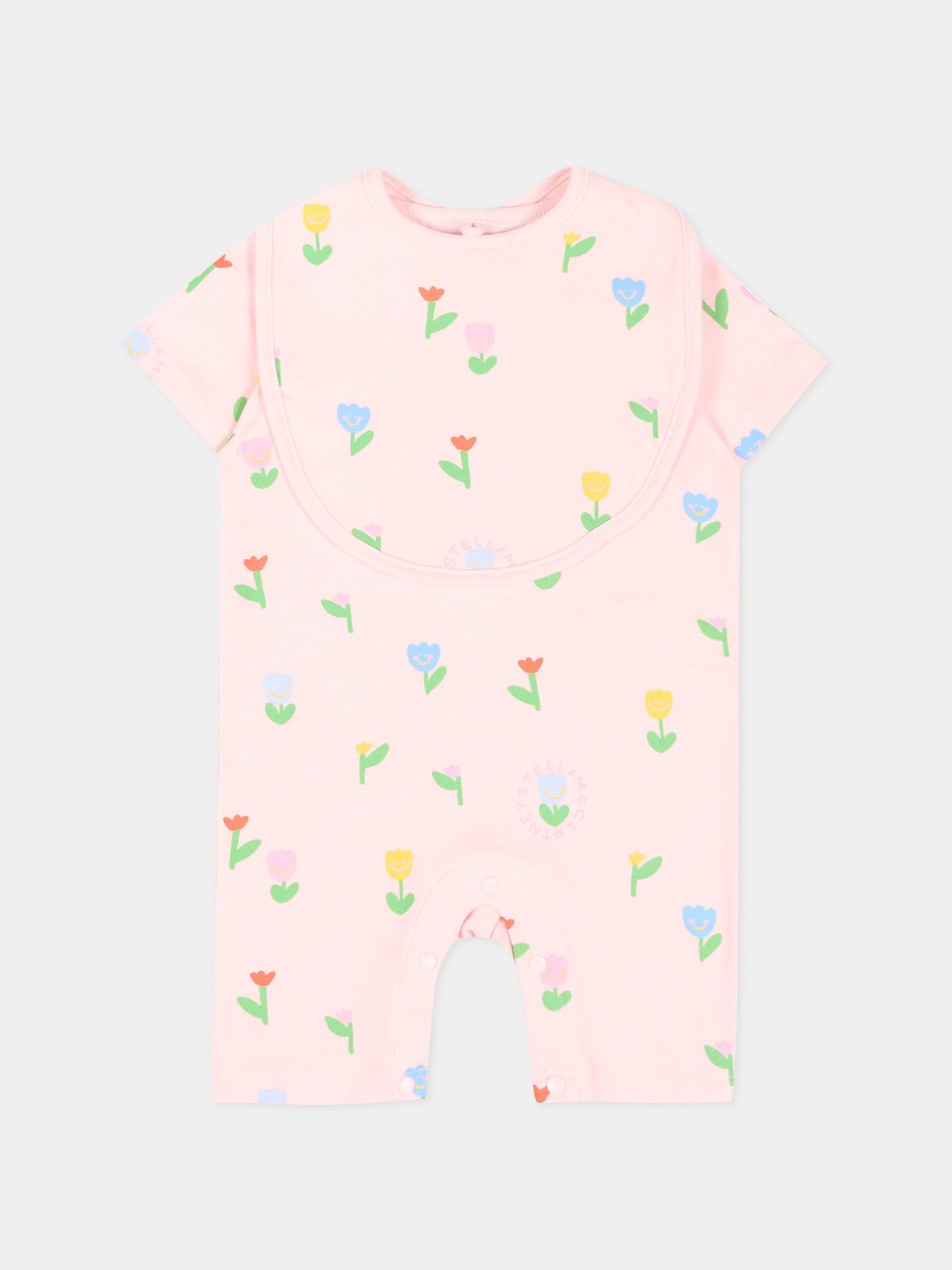 Set tutina rosa per neonata con tulipani,Stella Mccartney Kids,TYB030-Z3648 51ZMC