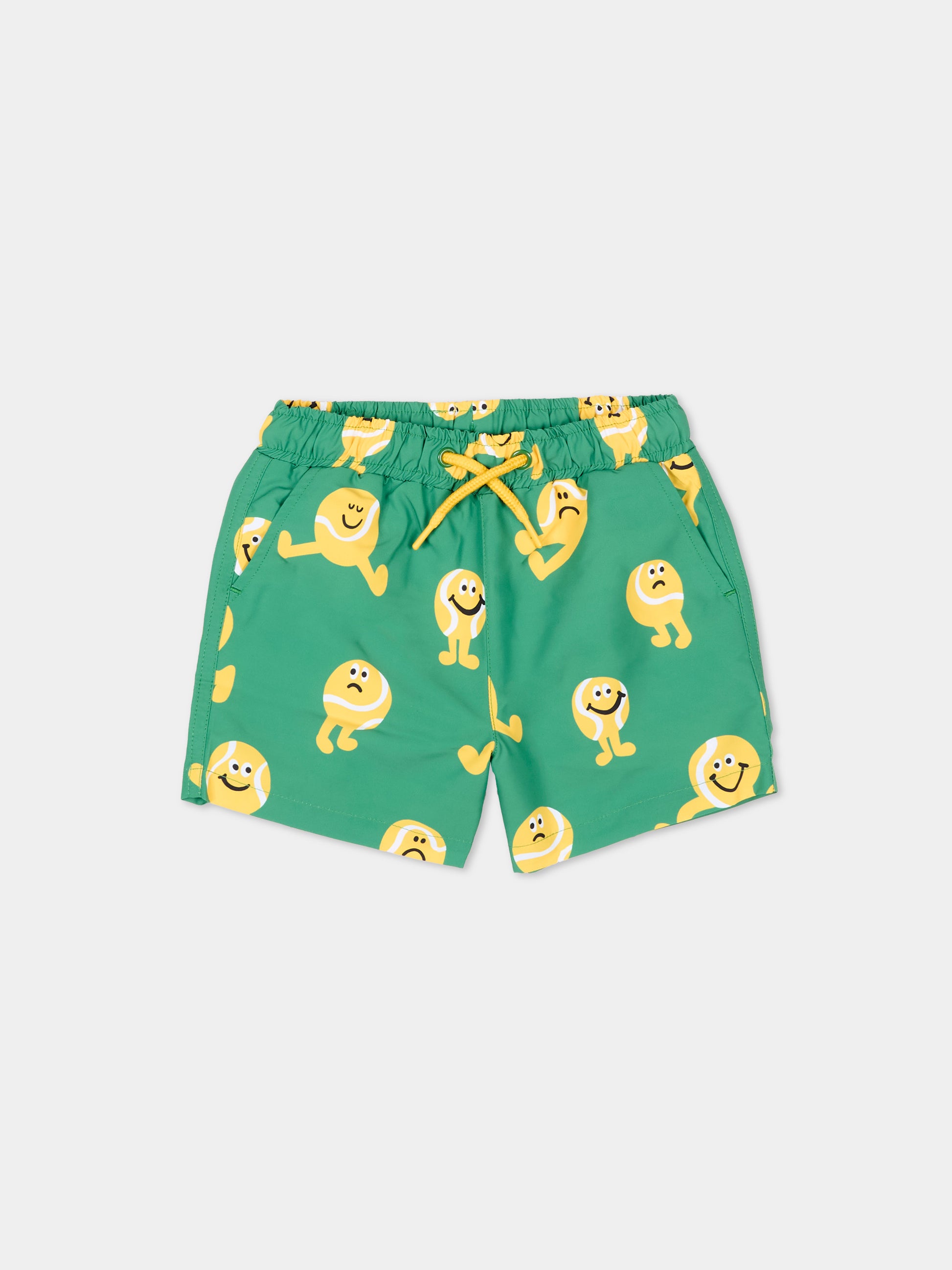 Boxer mare verde per neonato con palla da tennis,Stella Mccartney Kids,TYC529-Z3594 769MC