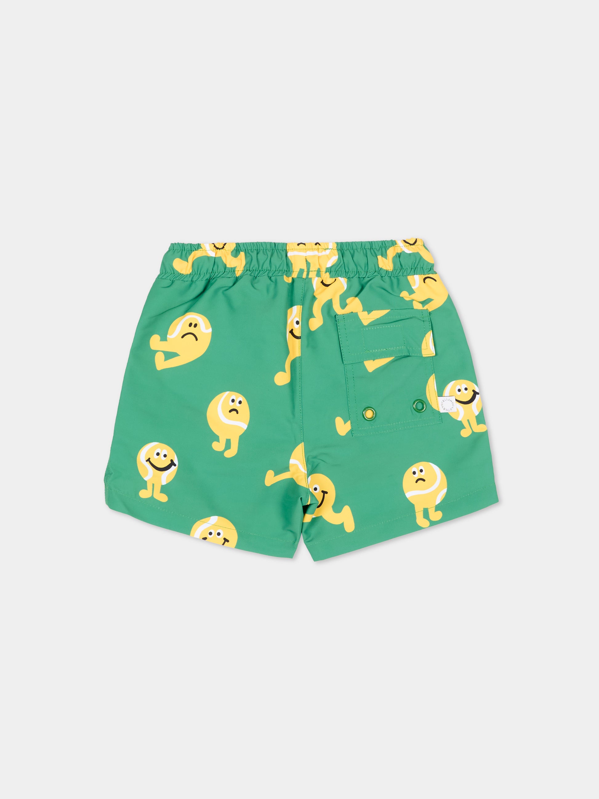 Boxer mare verde per neonato con palla da tennis,Stella Mccartney Kids,TYC529-Z3594 769MC