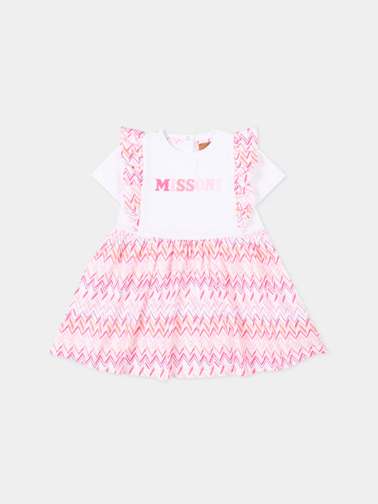Vestito rosa per neonata con logo,Missoni,MY1000-Z3674 100FU