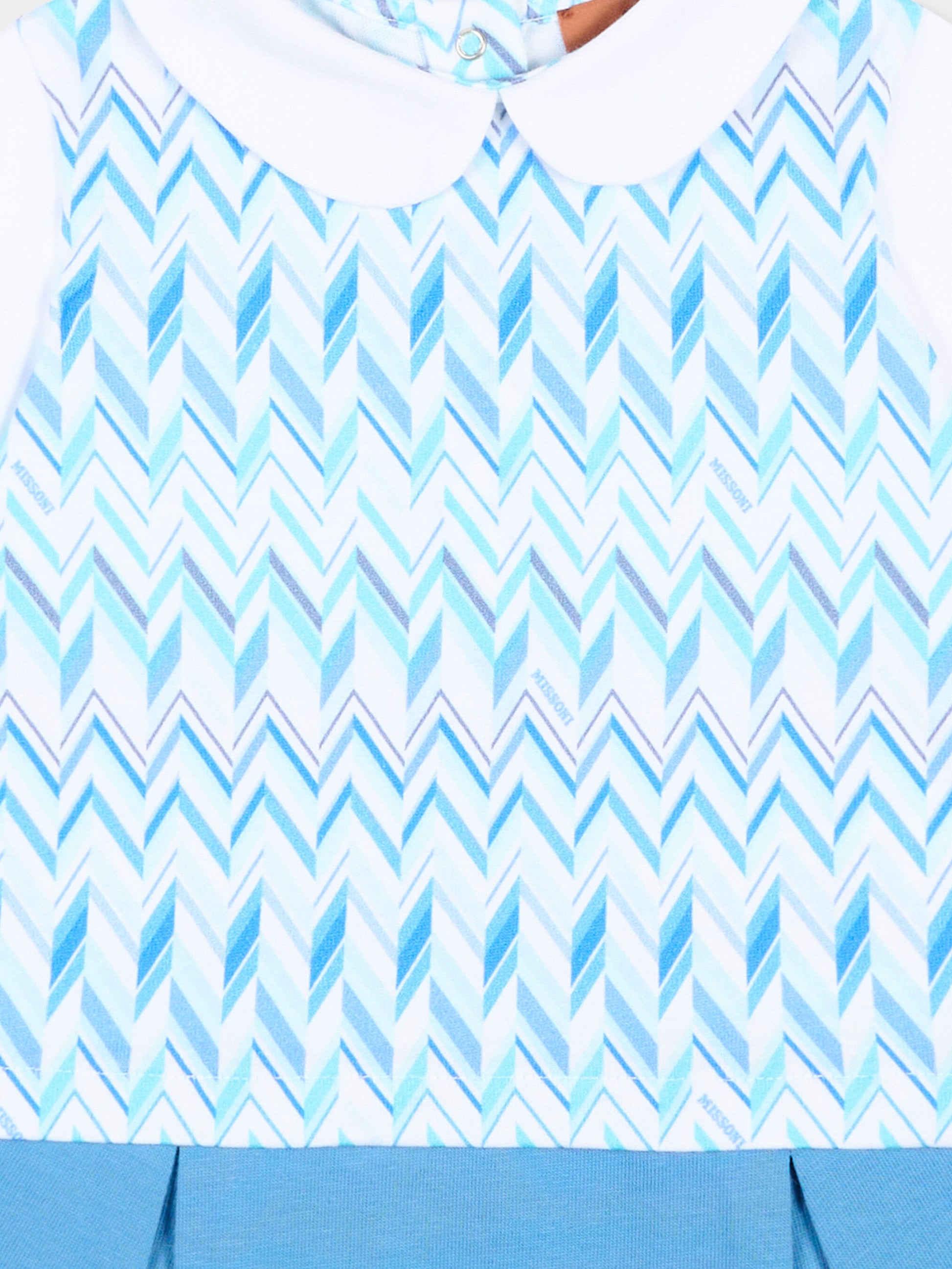 Pagliaccetto azzurro chevron per neonato,Missoni,MYA501-Z3674 600AZ