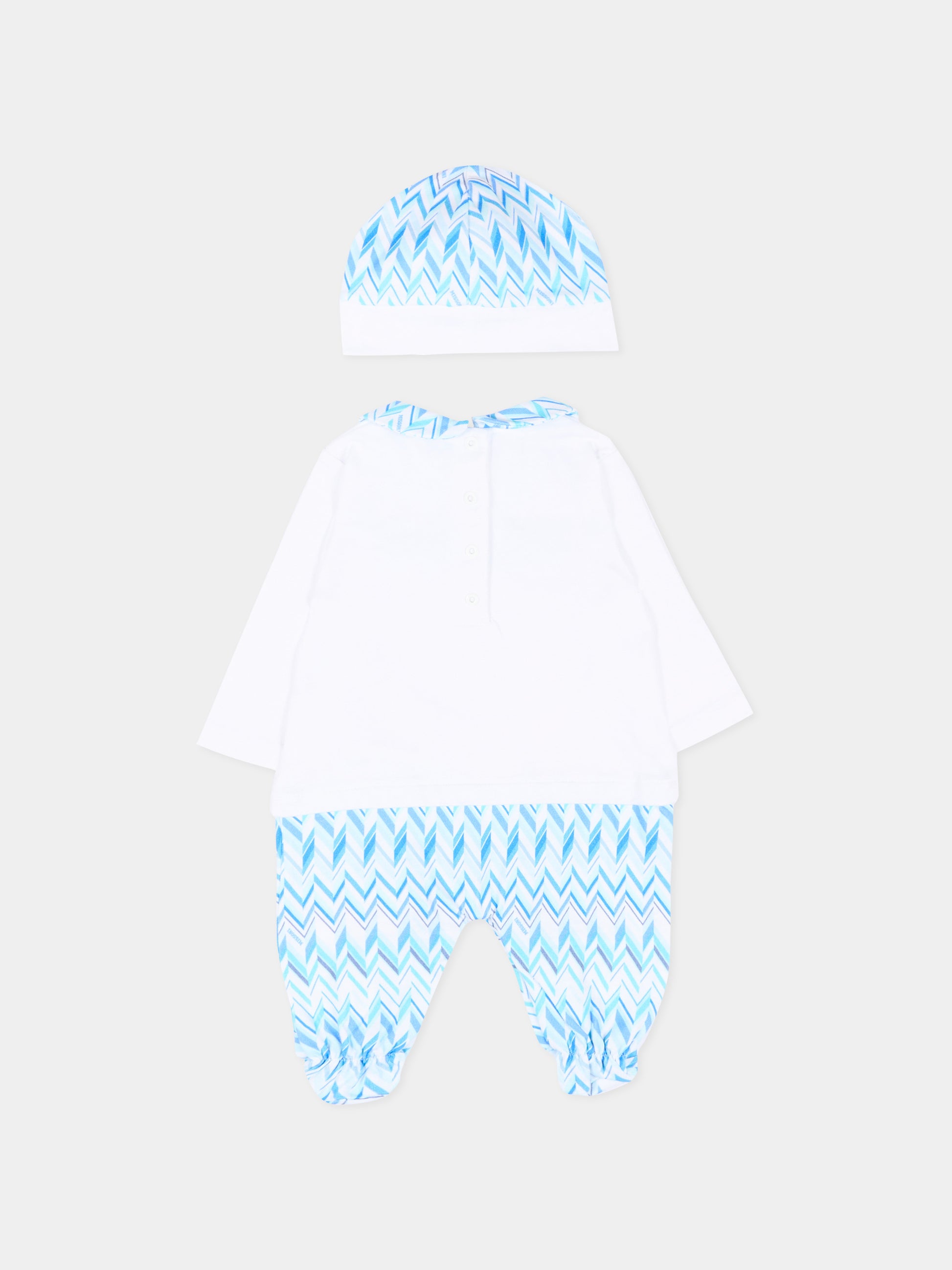 Set tutina azzurra per neonato con logo,Missoni,MYB510-Z3674 600AZ