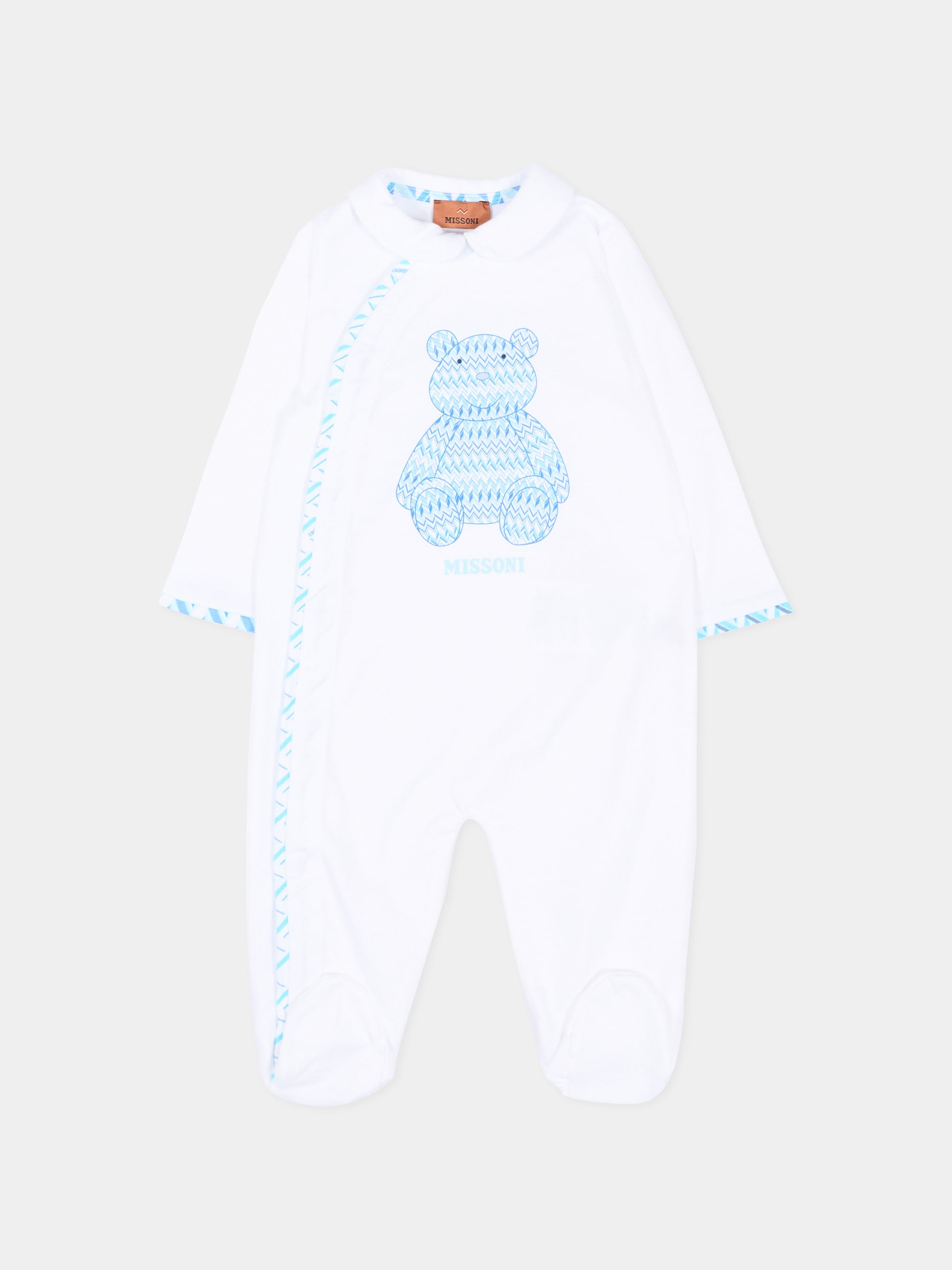 Set tutina bianco per neonato con motivo chevron,Missoni,MYB520-Z3672 100AZ