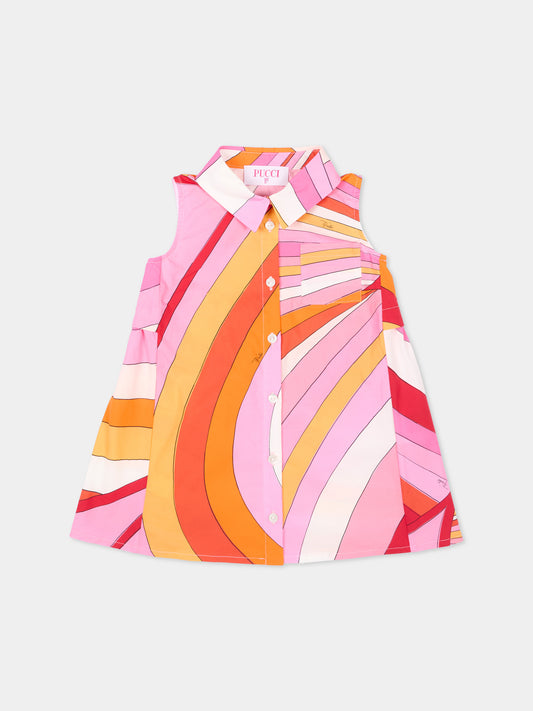 Vestito multicolor per neonata con motivi astratti,Emilio Pucci Junior,PY1032-P0585 50EAR